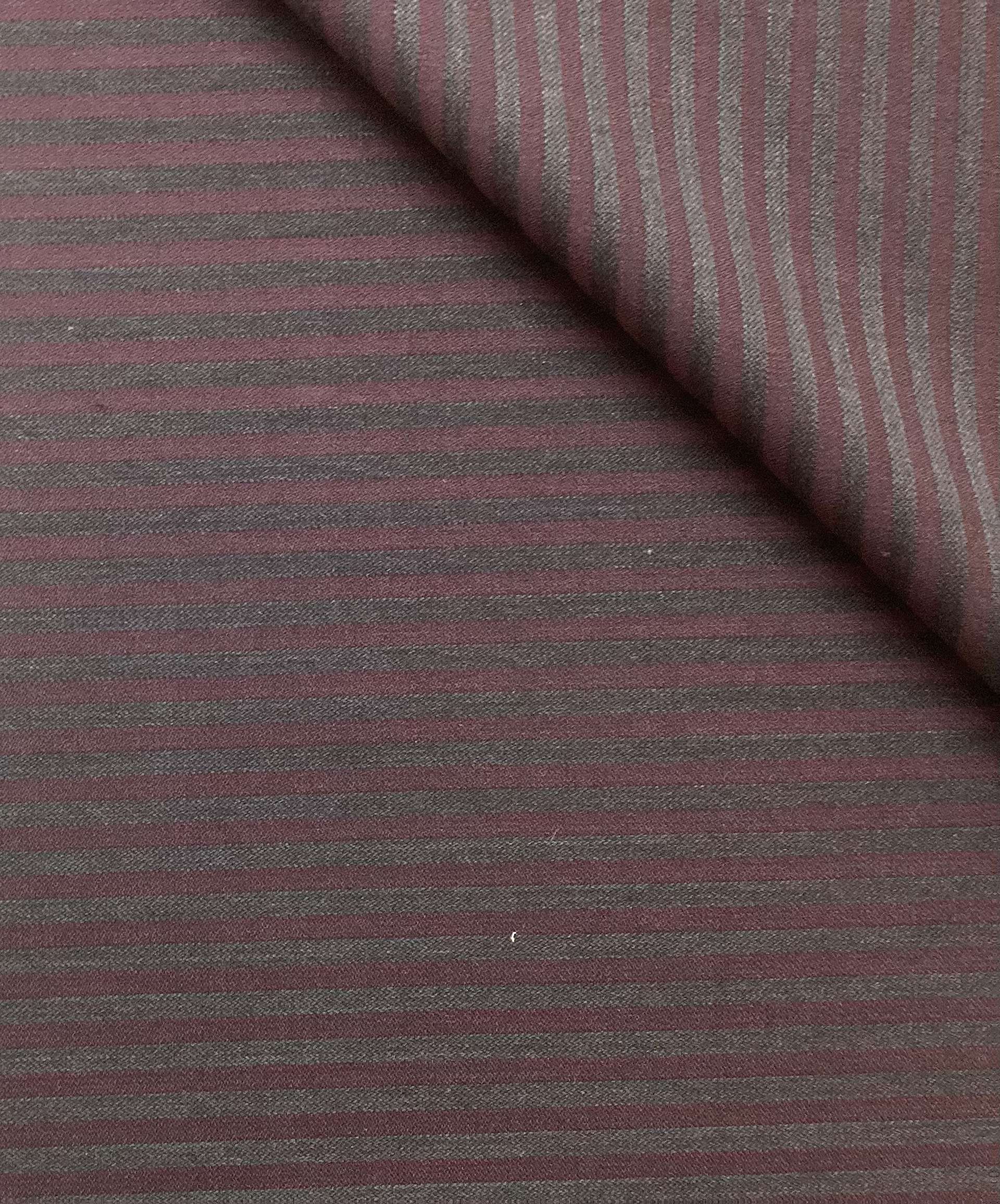 Made In Italy 100% Wool Stripe Suiting In Malbec & Charcoal 