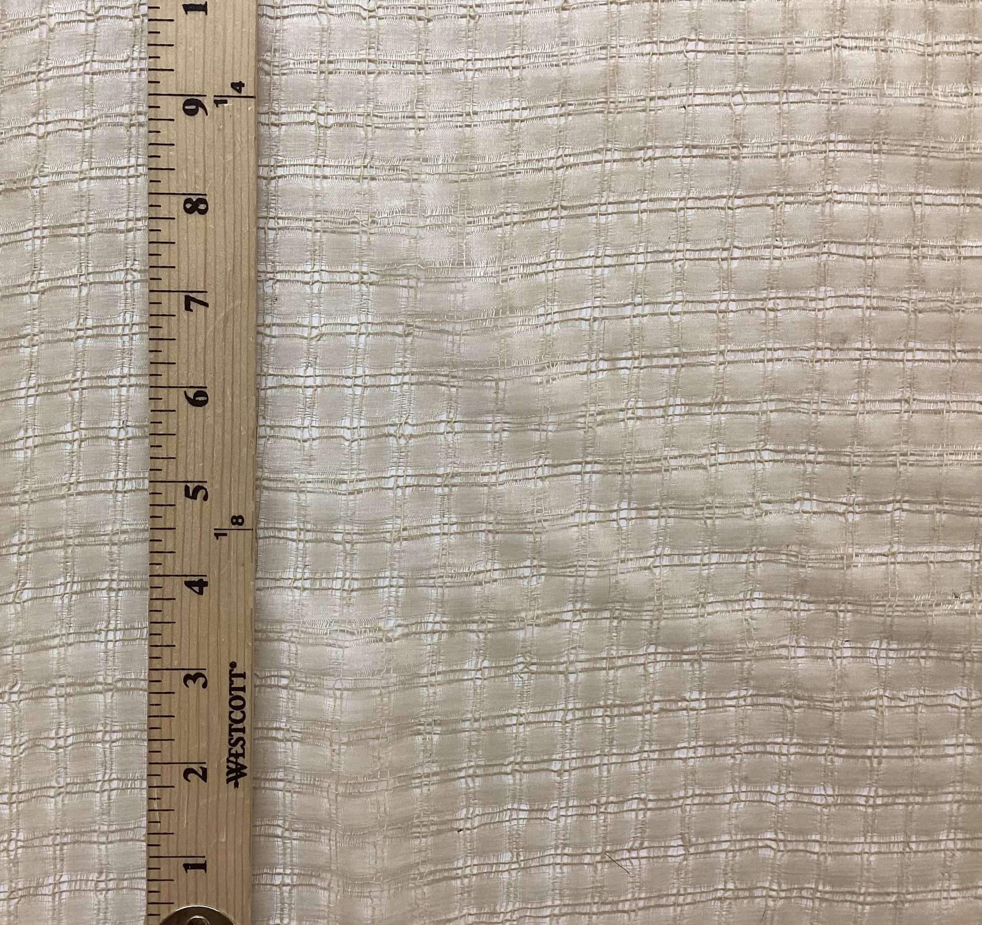 100% Silk Novelty Checkerboard In Antique Ivory