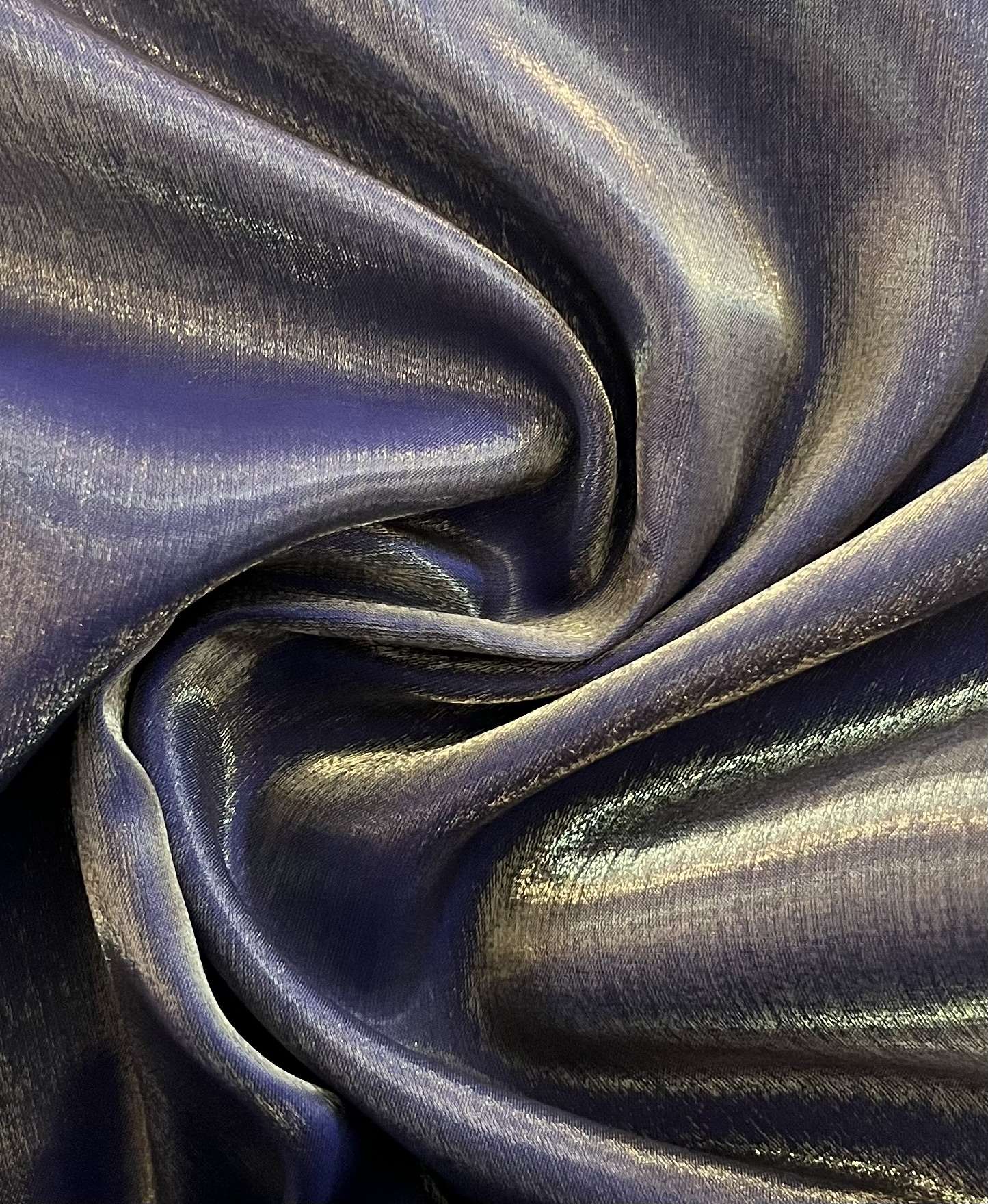 Viscose-Rayon Blend Iridescent Charmeuse in Marine Navy