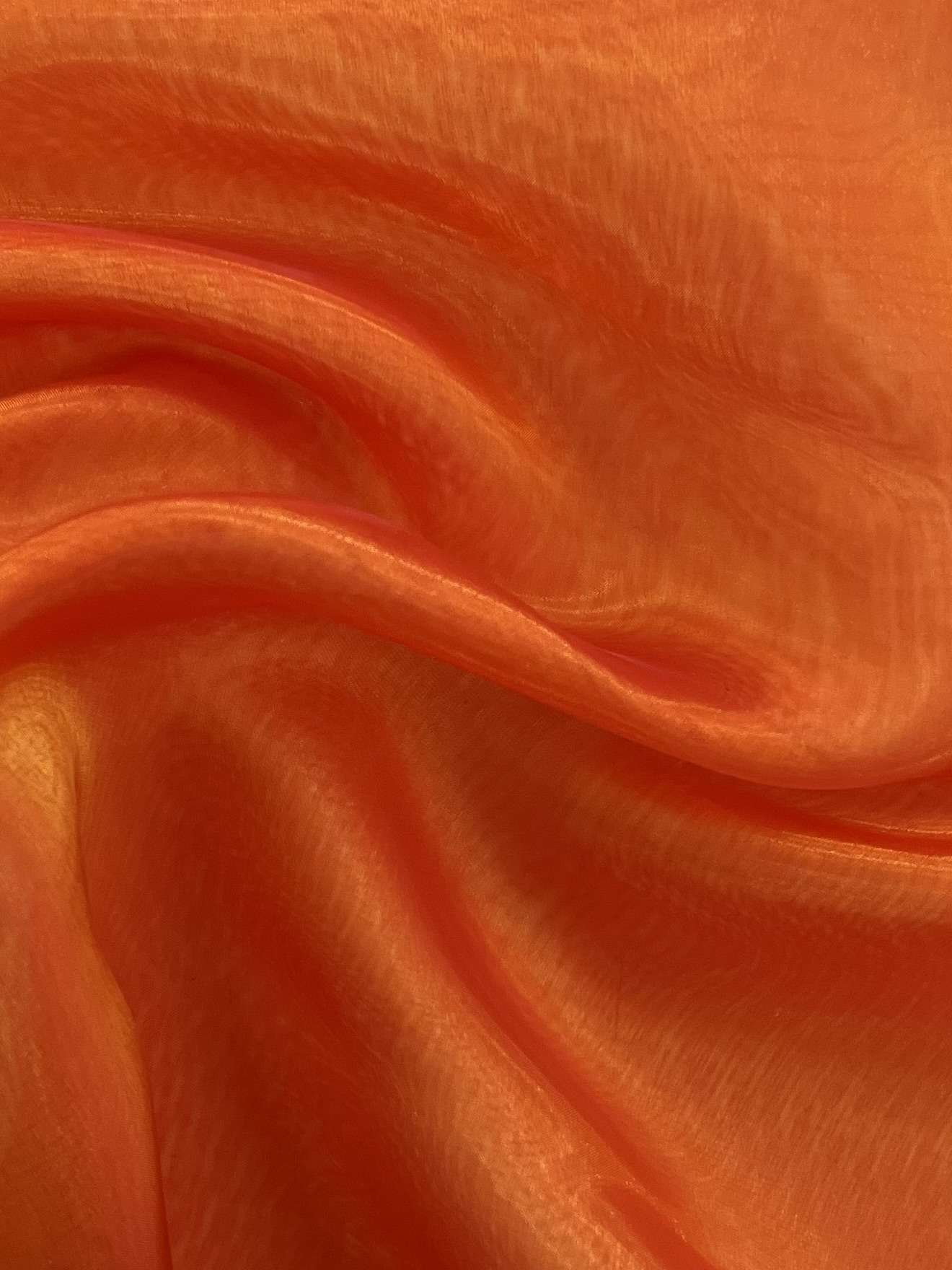 Polyester Extra Fine Iridescent Organza in Red/Orange