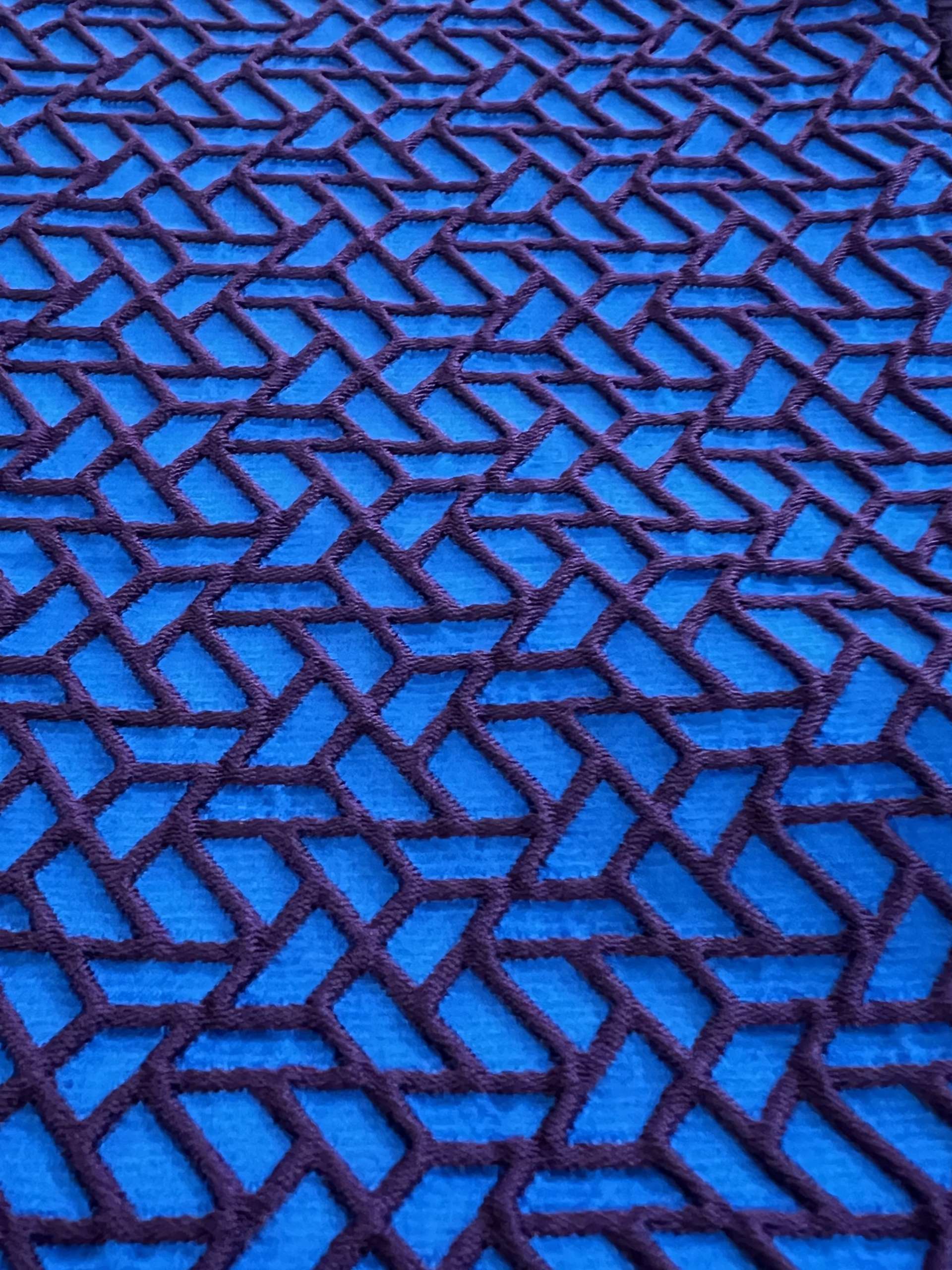 Bicolor Cloqué in Wine + Royal Blue