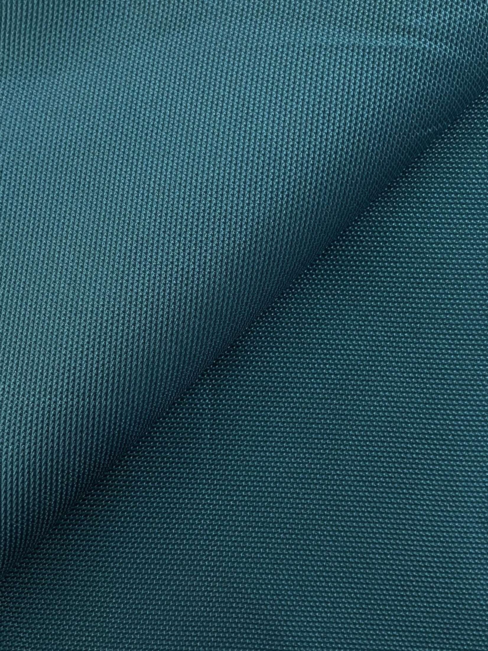 Silk and Polyester Blend Piqué in Teal