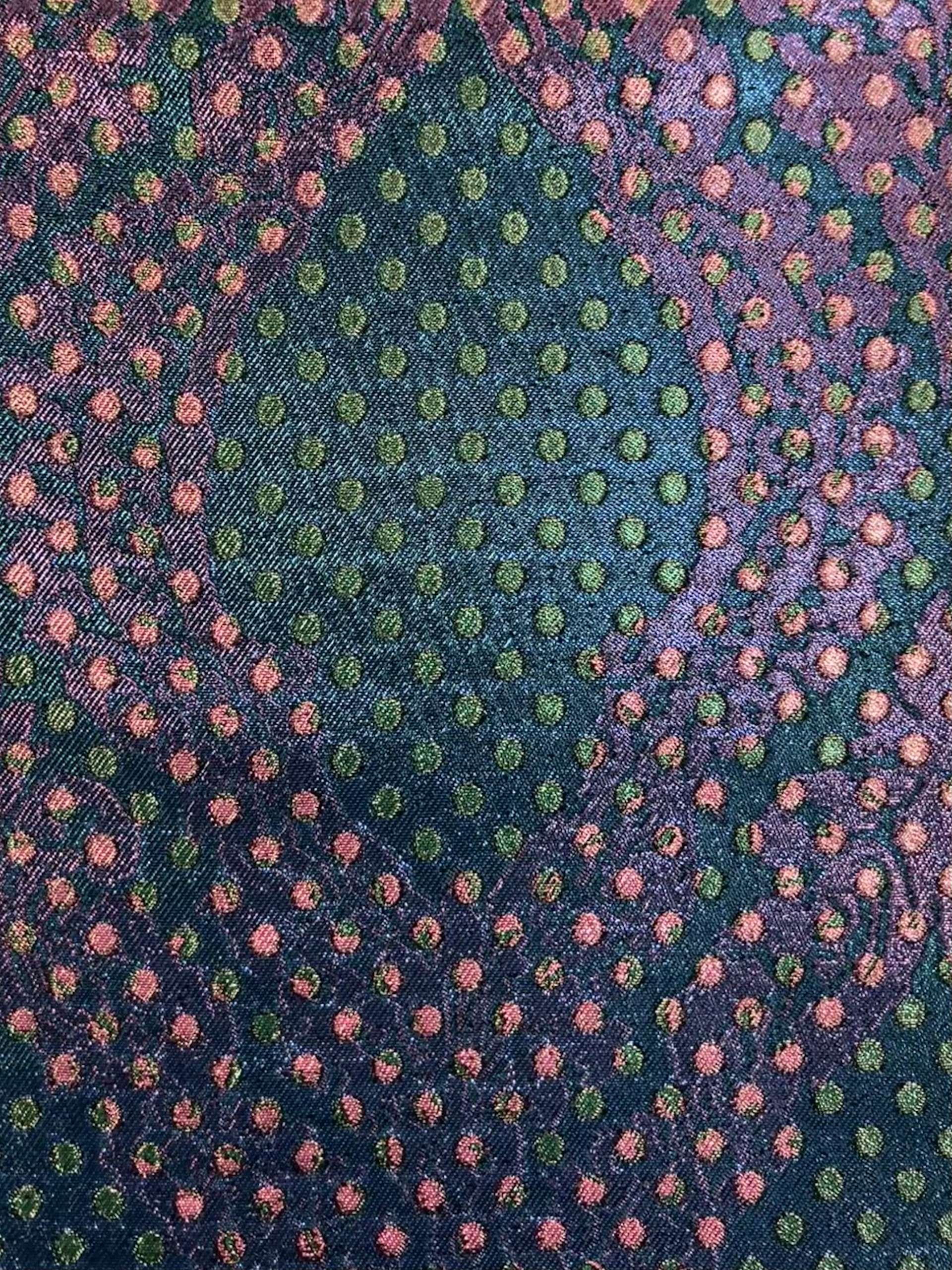 Iridescent "Mirage"  Metallic Brocade Blue
