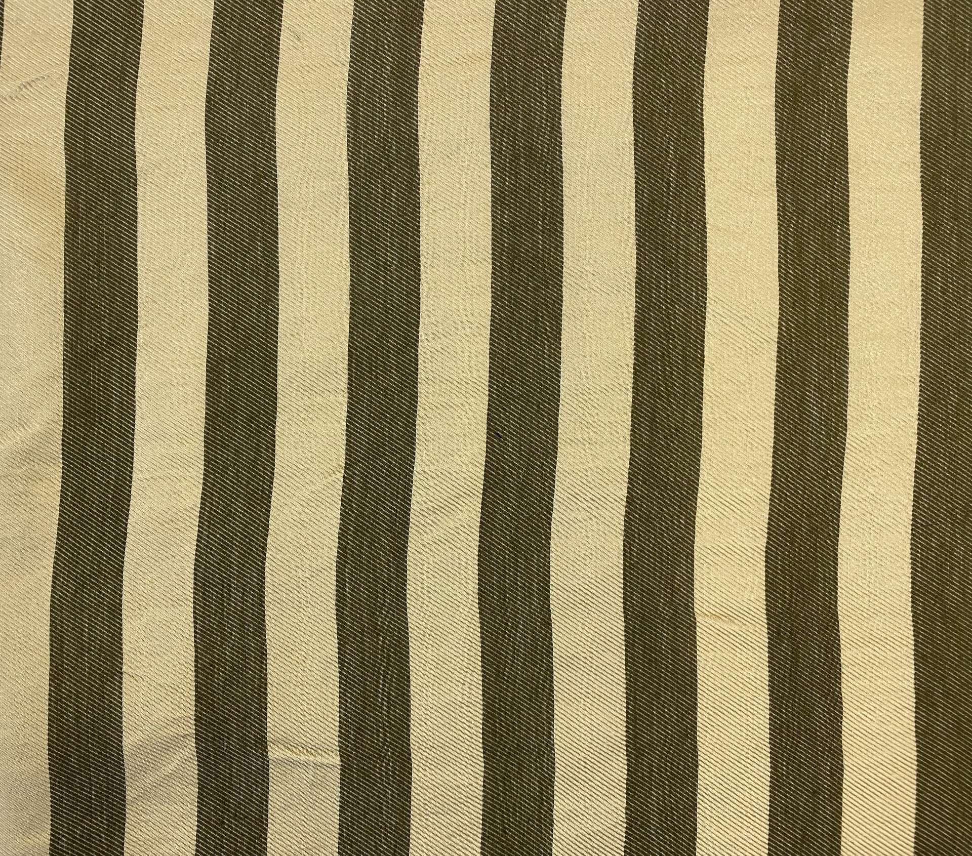 Italian Viscose Twill Stripe in Olive Drab Khaki