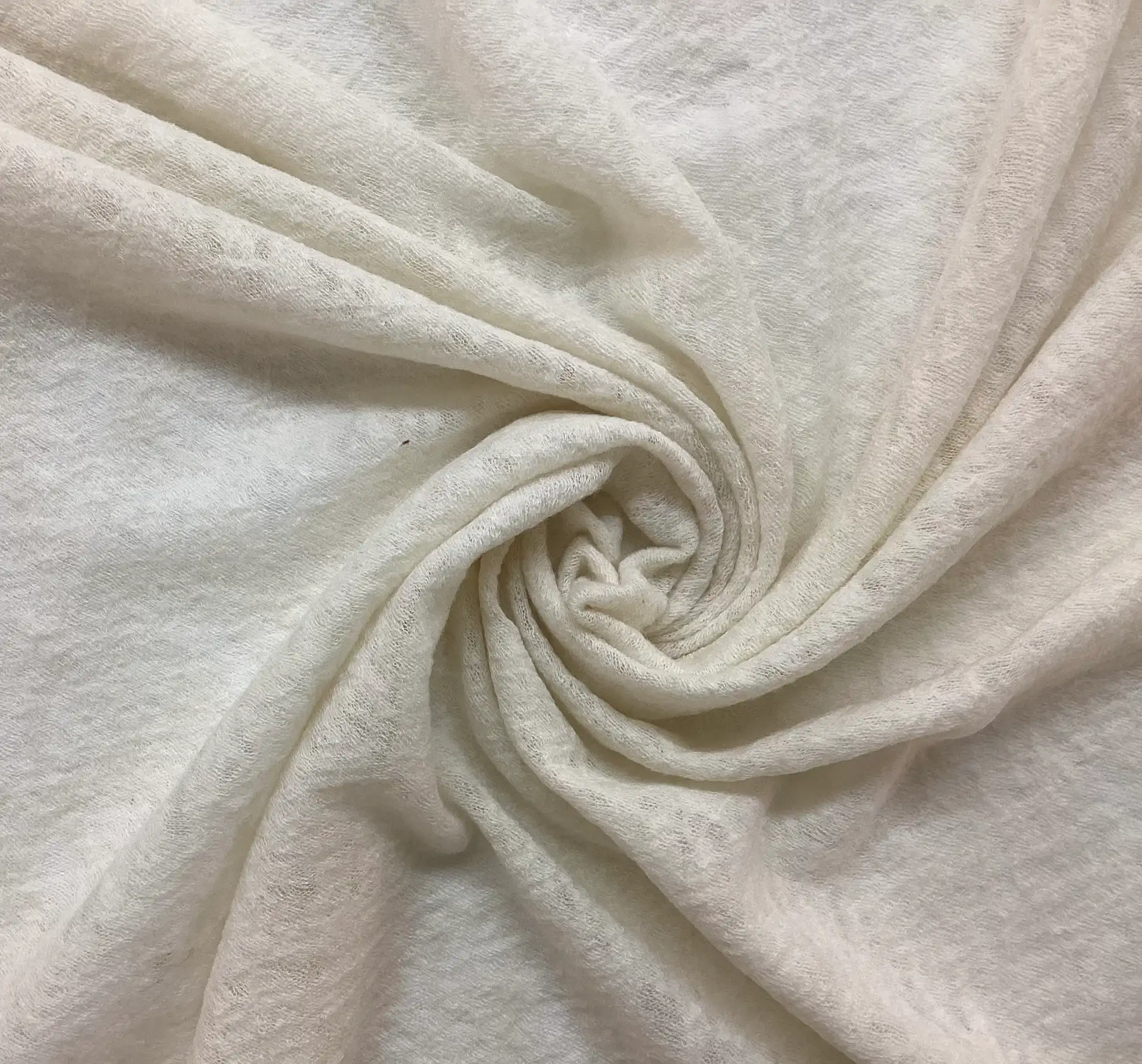Pure Wool Novelty Sheer Knit In Ivory