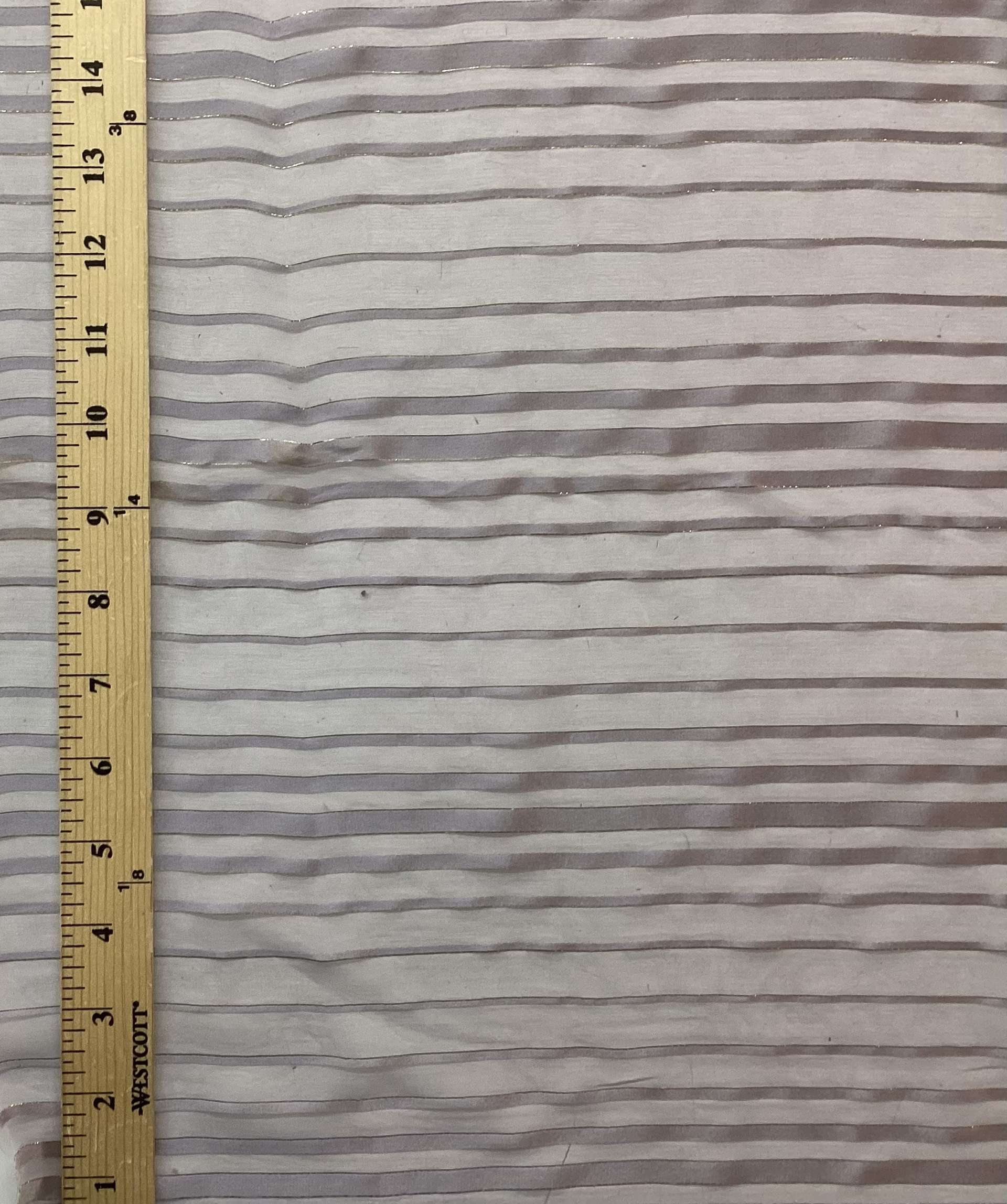 Lurex Burnout Stripe Silk Chiffon In Lilac 