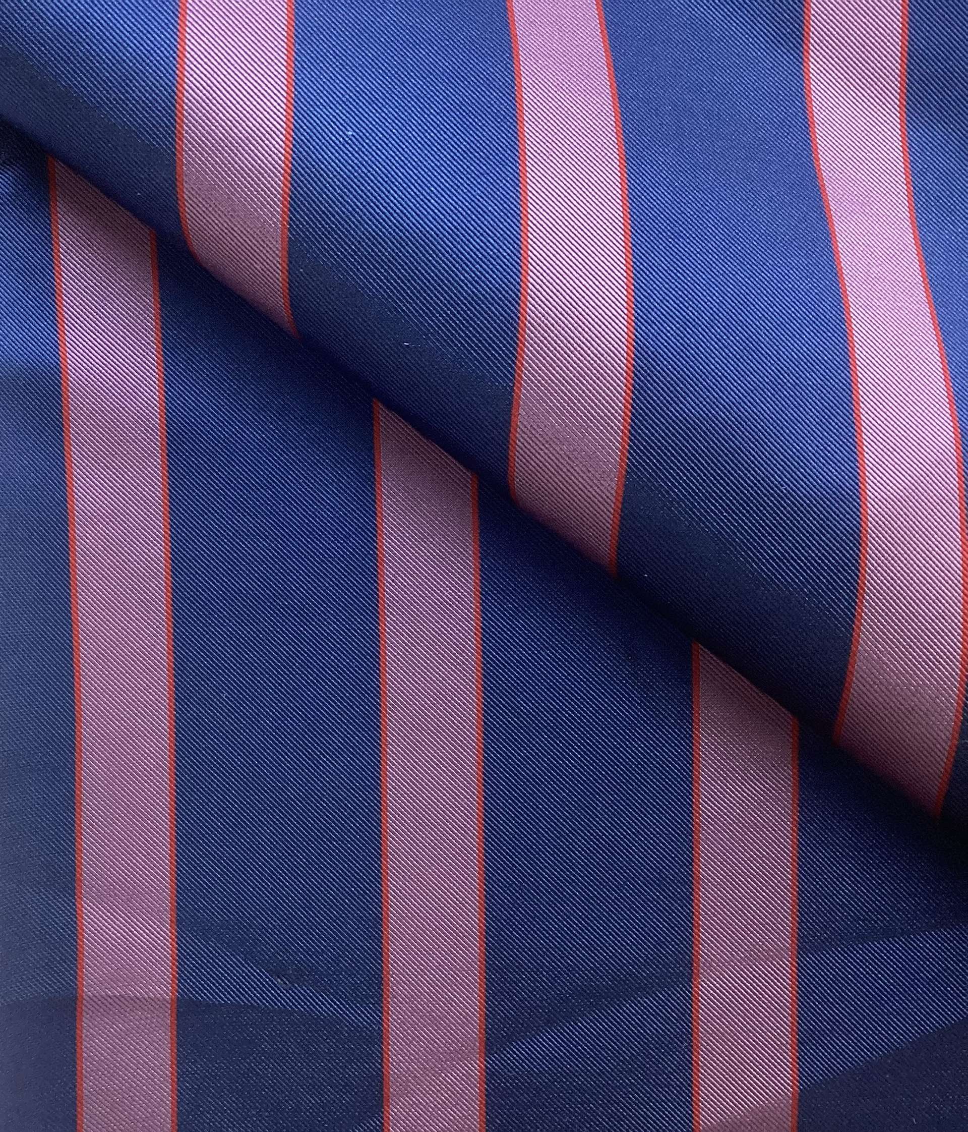 Made in Italy 100% Silk Tie Brocade with Royal/Lavender Stripe  