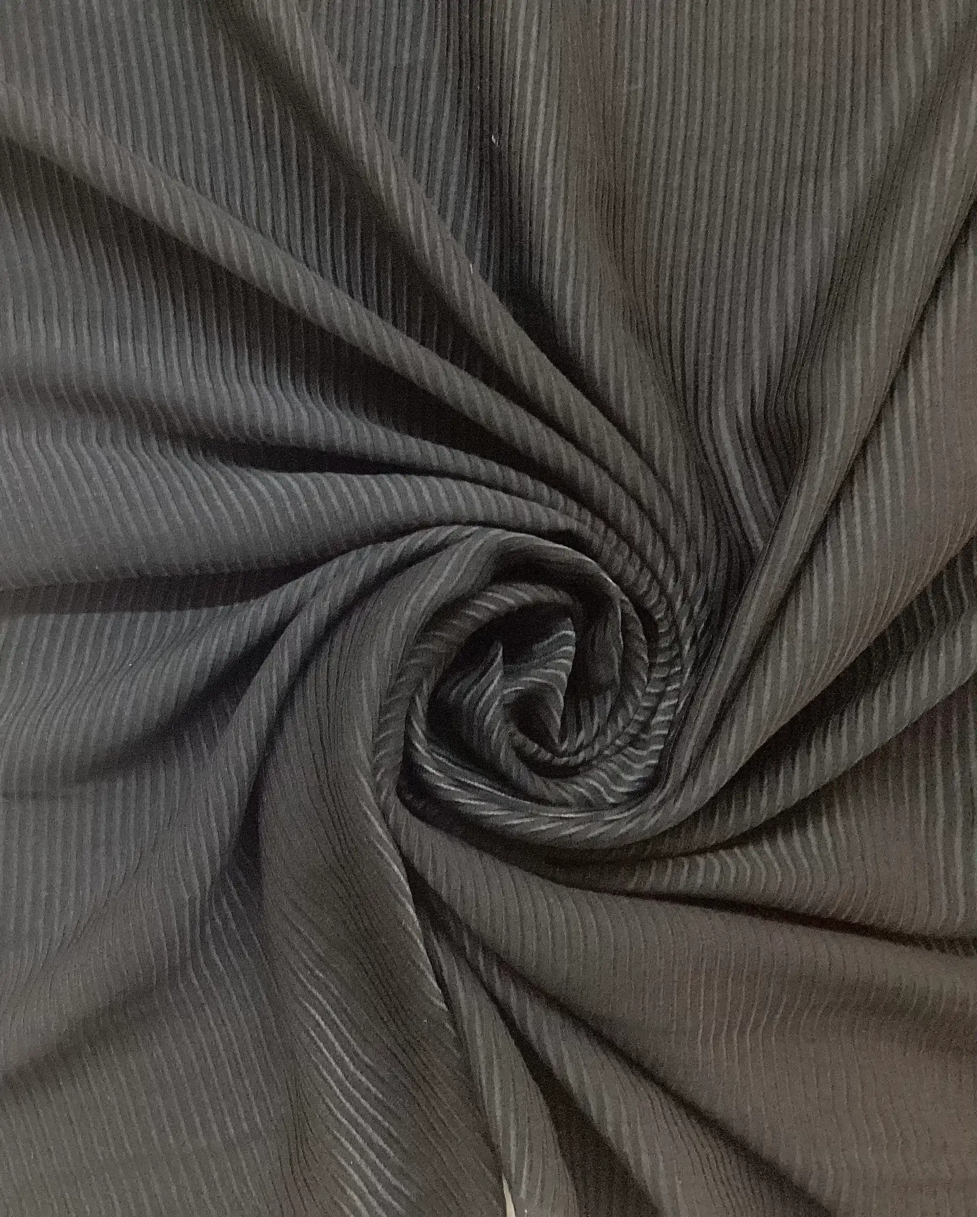 100% Silk Jacquard Ottoman In Jet Black
