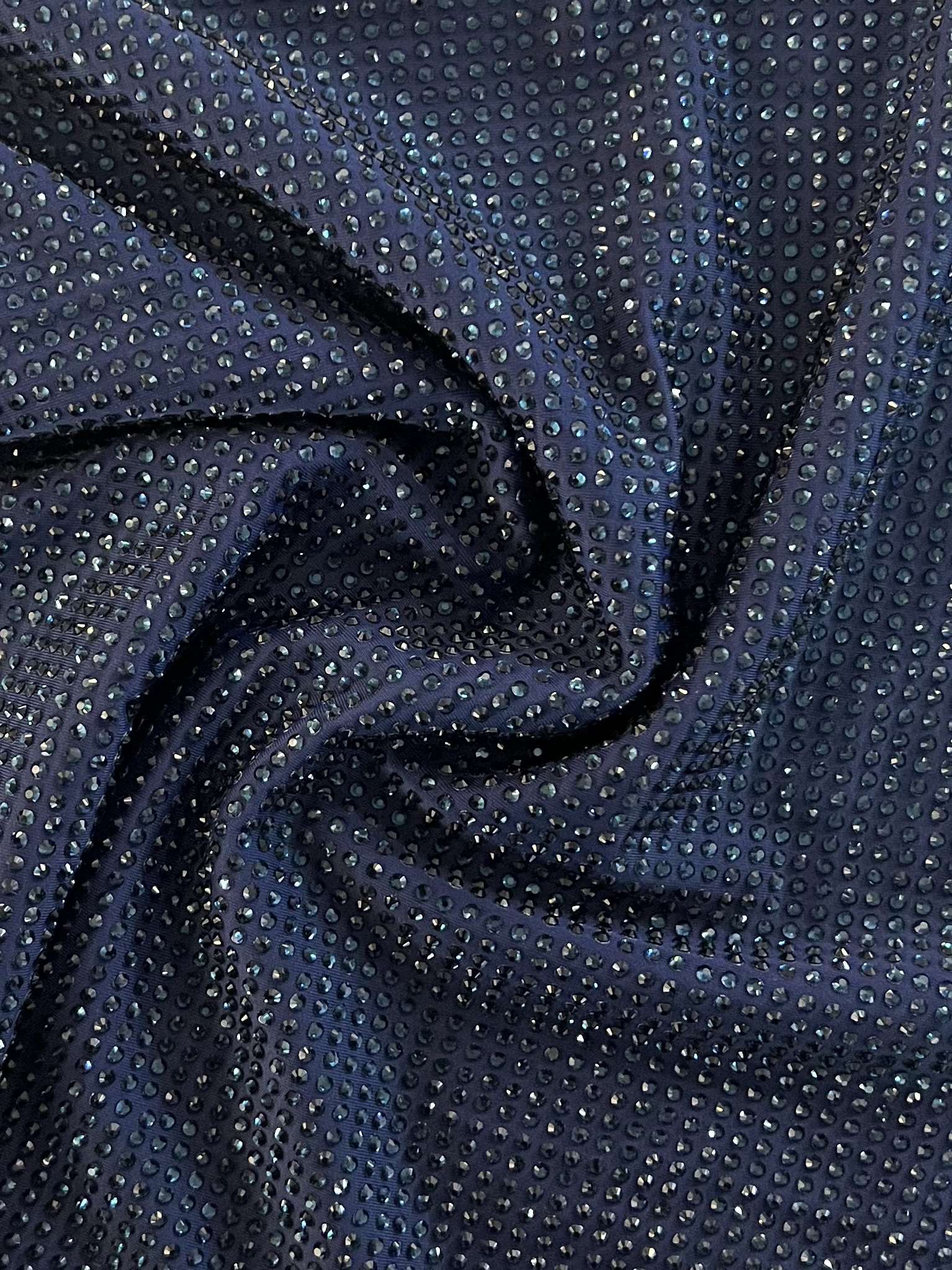 Blue Diamond Crystal on Navy Spandex