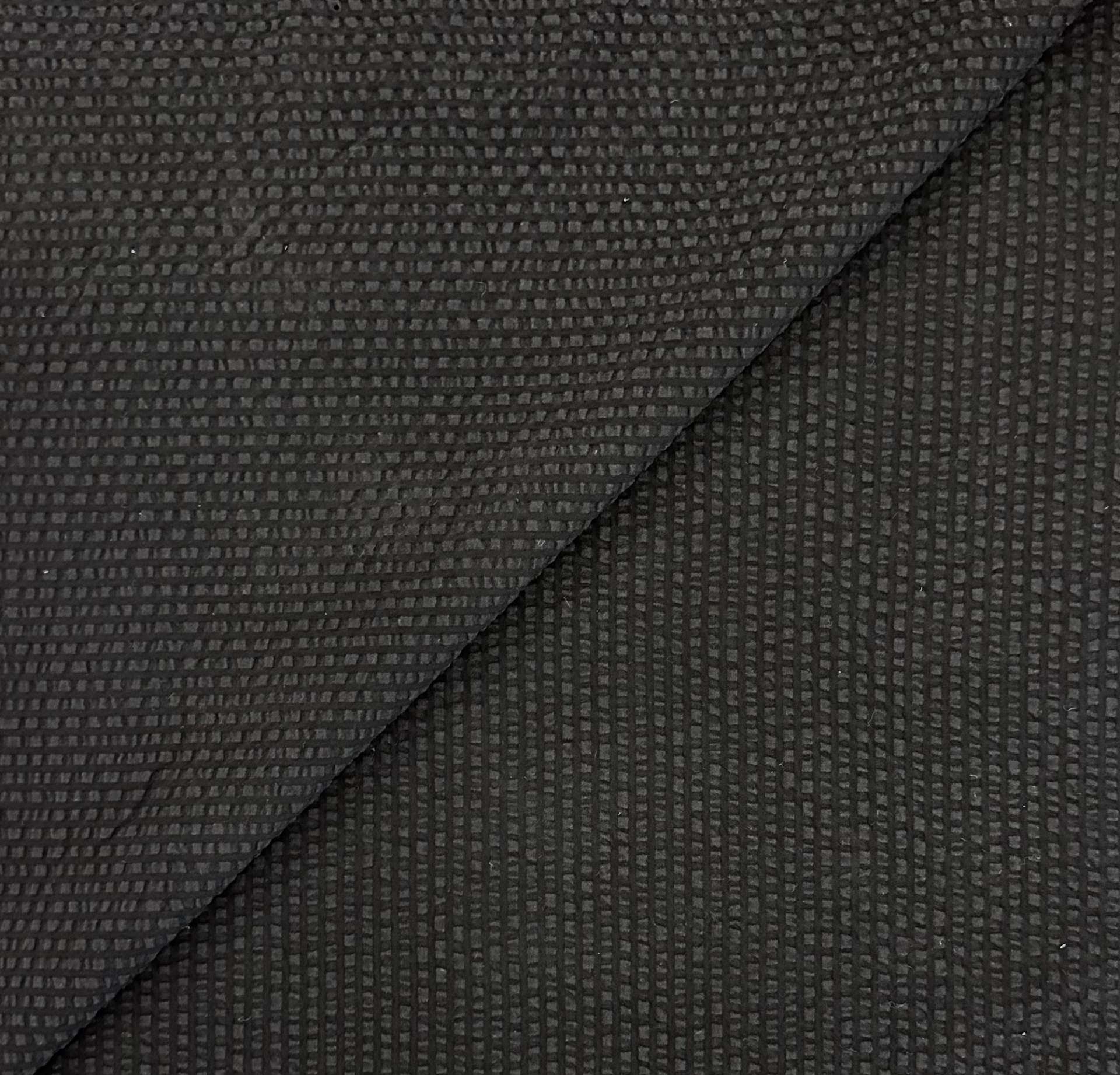 Imported Cotton Seersucker in Black