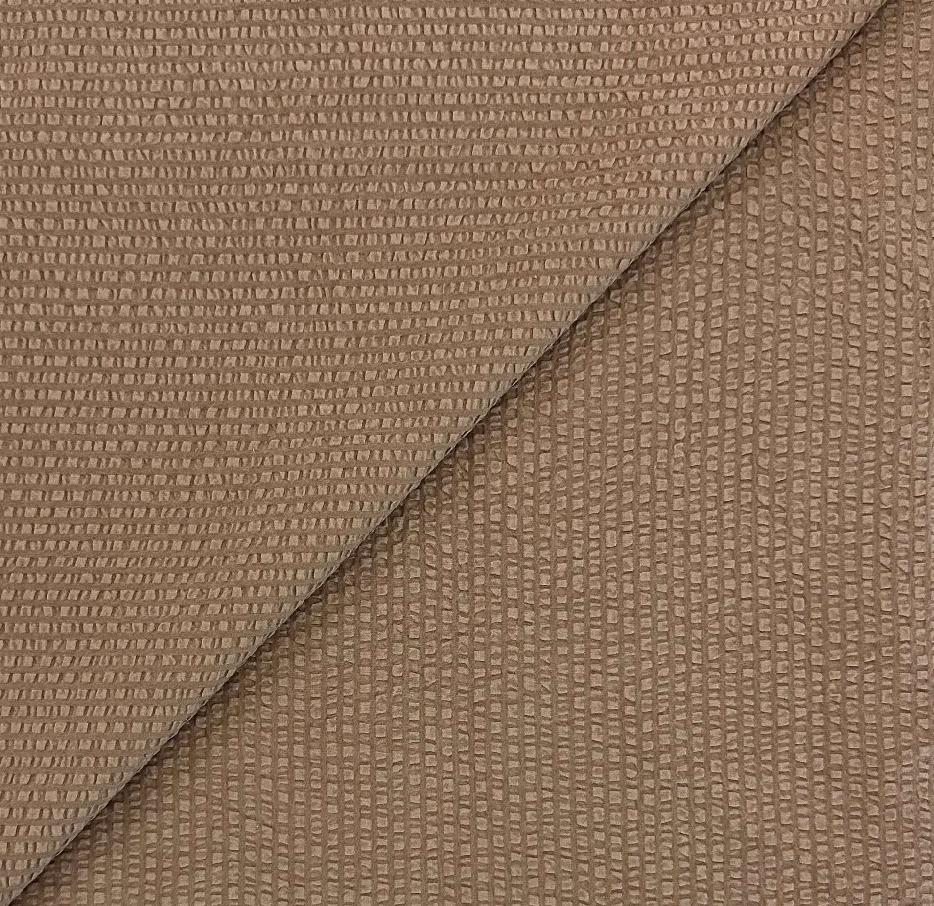 Imported Cotton Seersucker in Cocoa