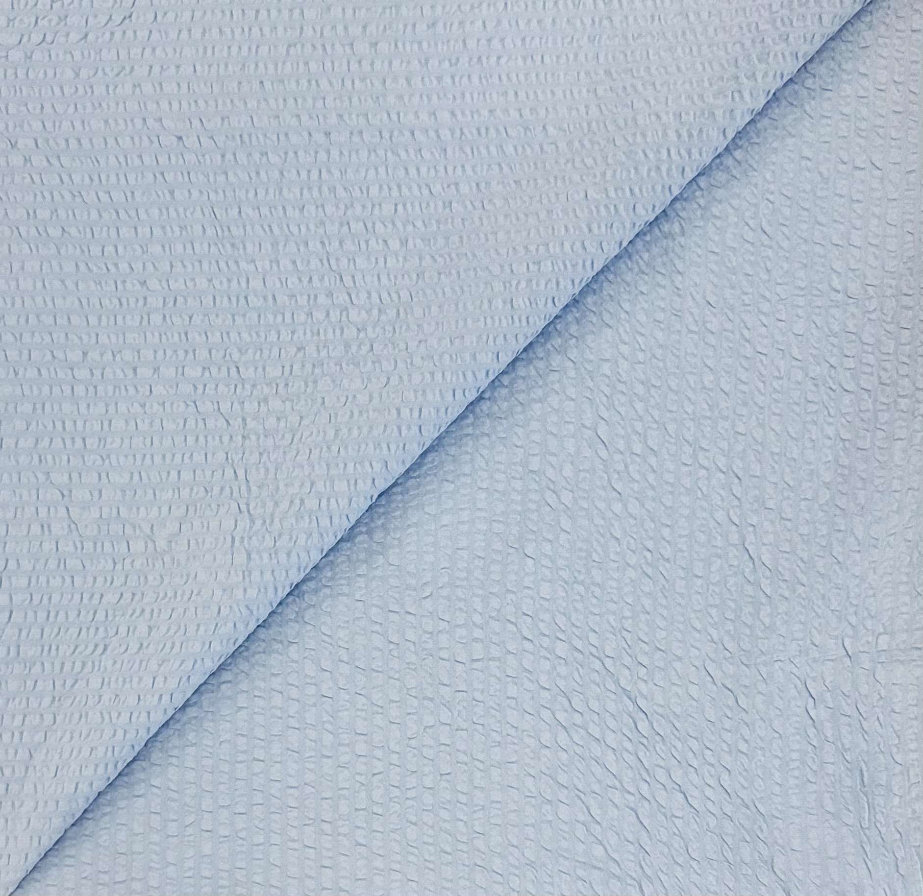Imported Cotton Seersucker in Sky Blue