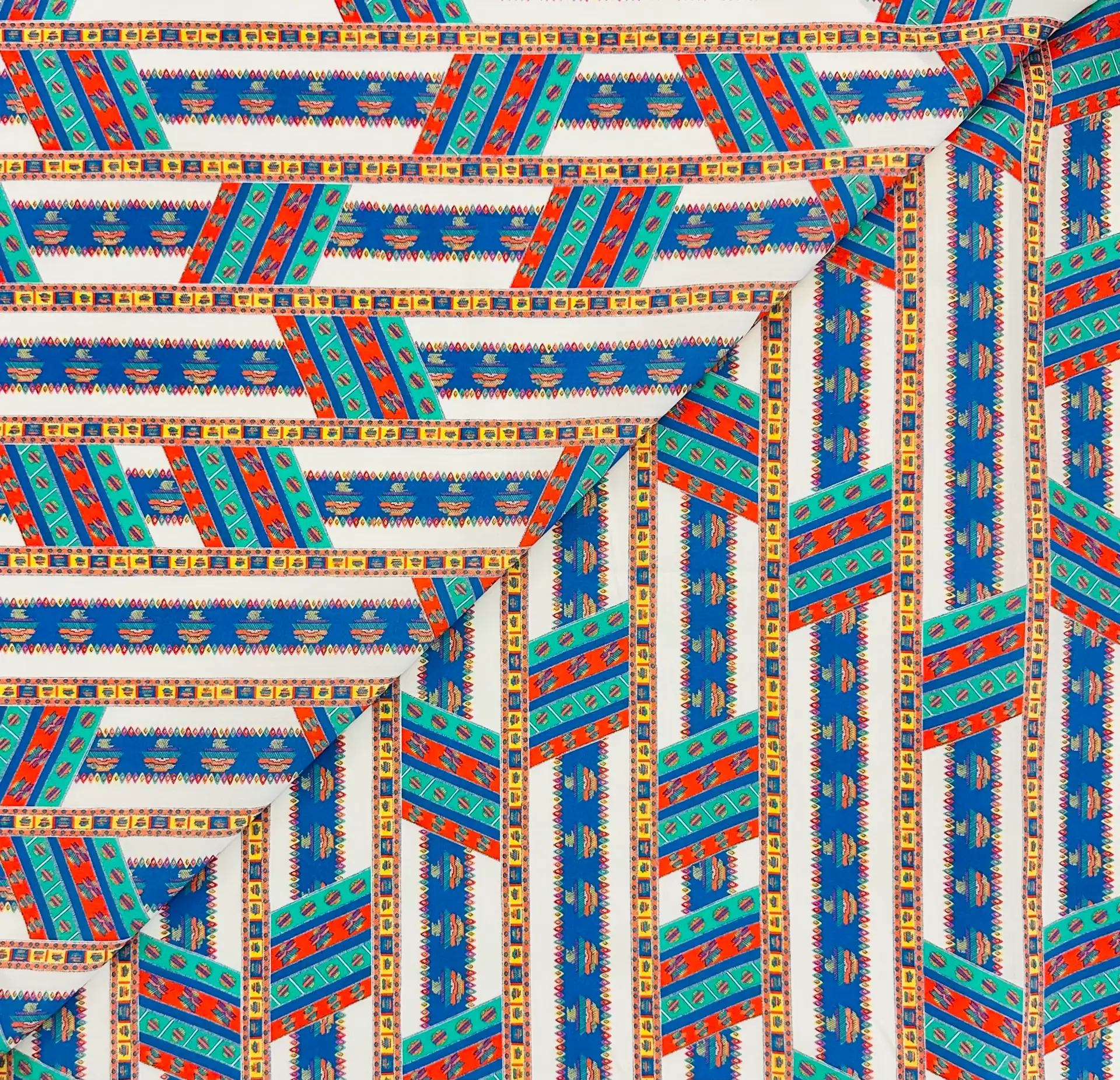 Liberty of London Cotton Lawn Graphic Print in White Royal Kelly Yellow
