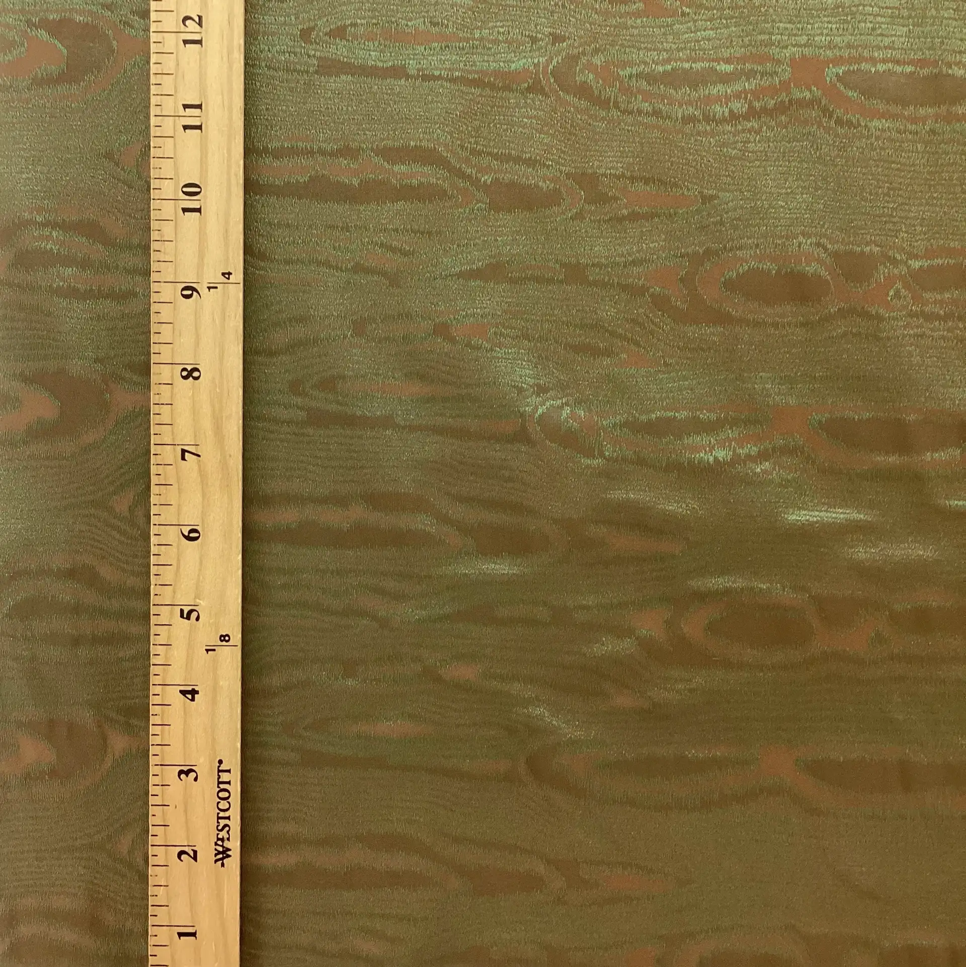 Italian Woven Moiré Jacquard in IRD Green/Brown