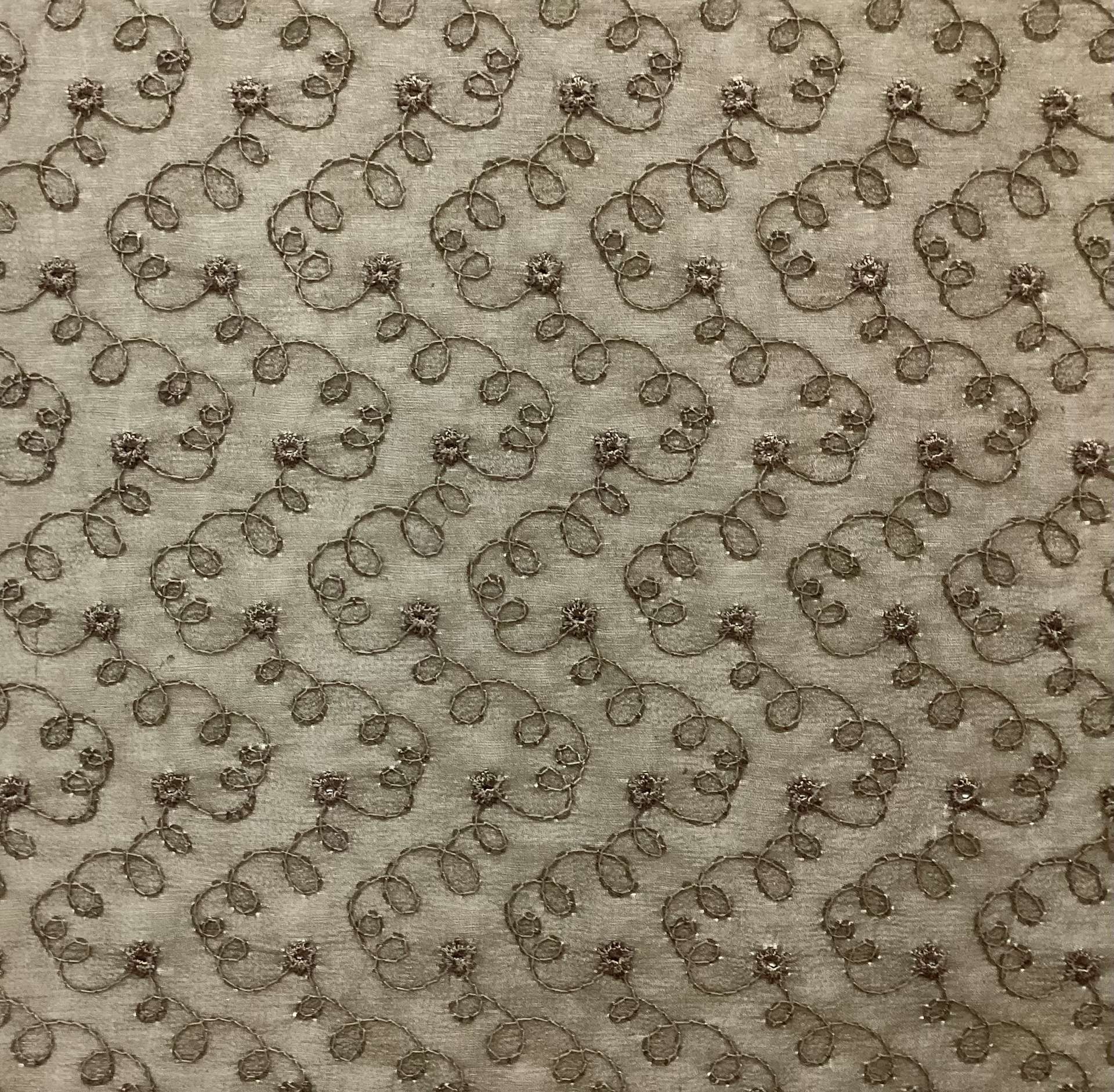 Embroidered Silk Chiffon in Olive