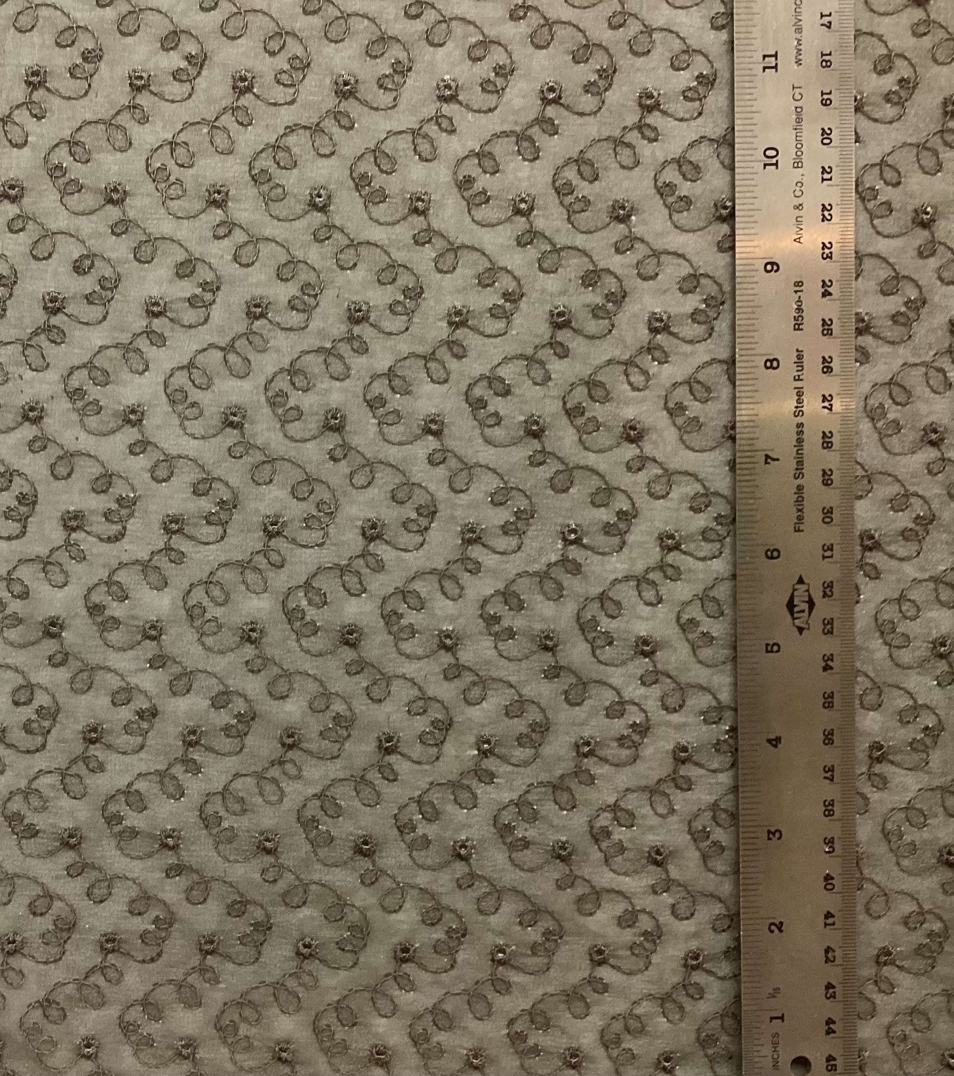 Embroidered Silk Chiffon in Olive