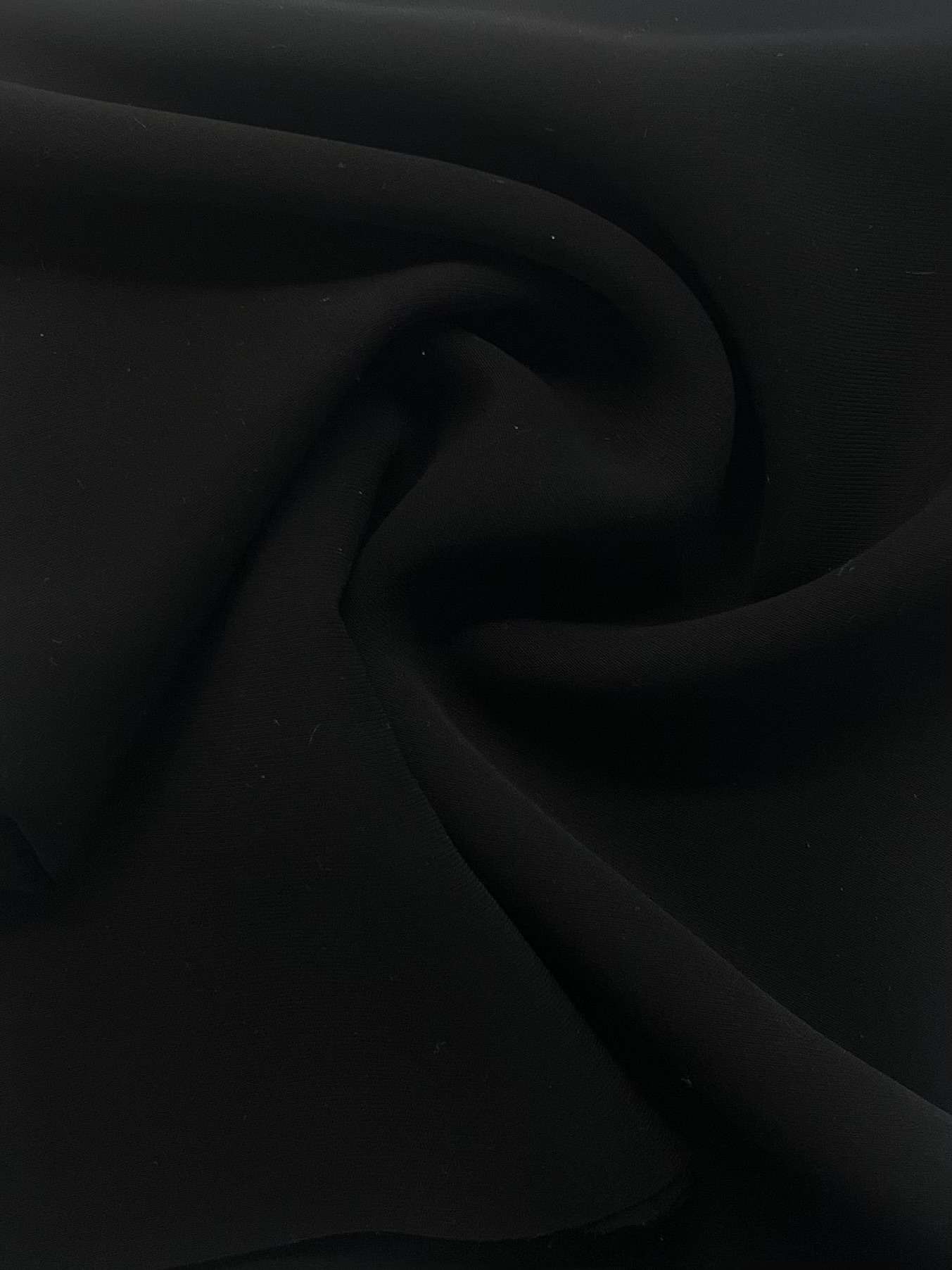 Stretch Polyester Crepe in Black