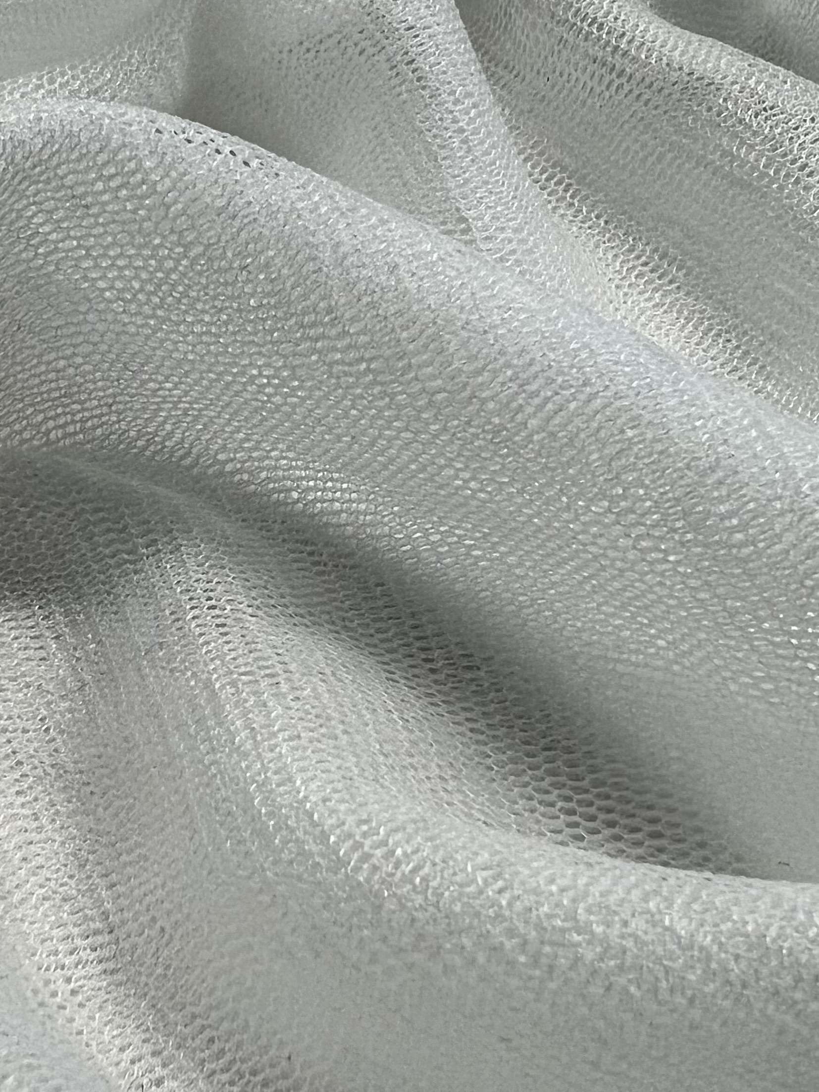 French Silk-Nylon Blend Tulle in Silk White
