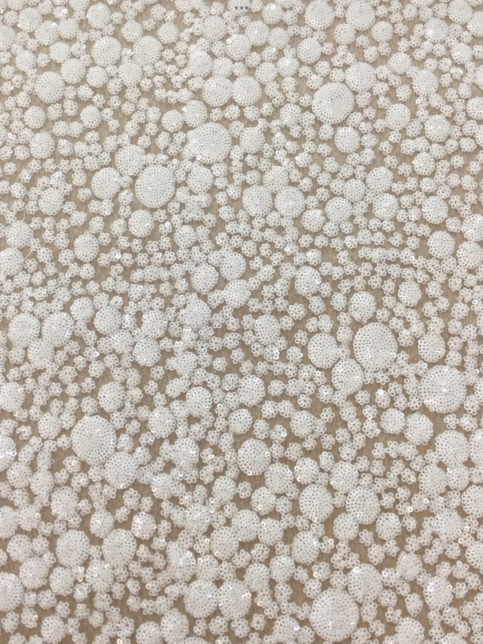 Mini Sequins on Soufflé in White 