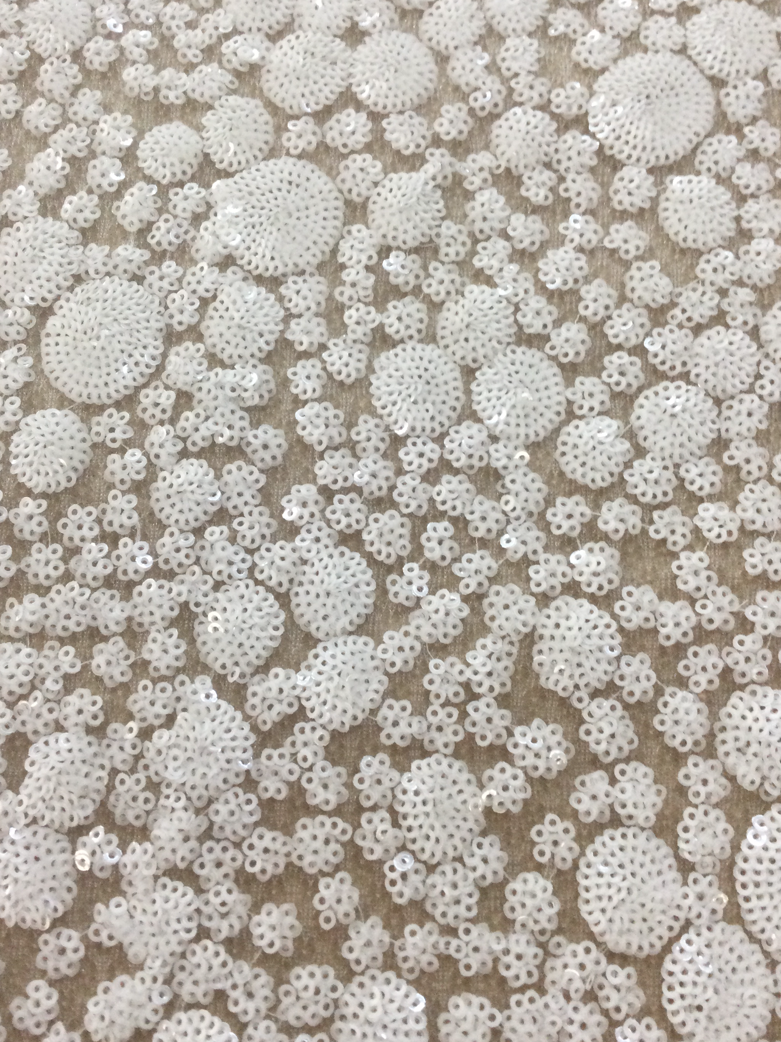 Mini Sequins on Soufflé in White 