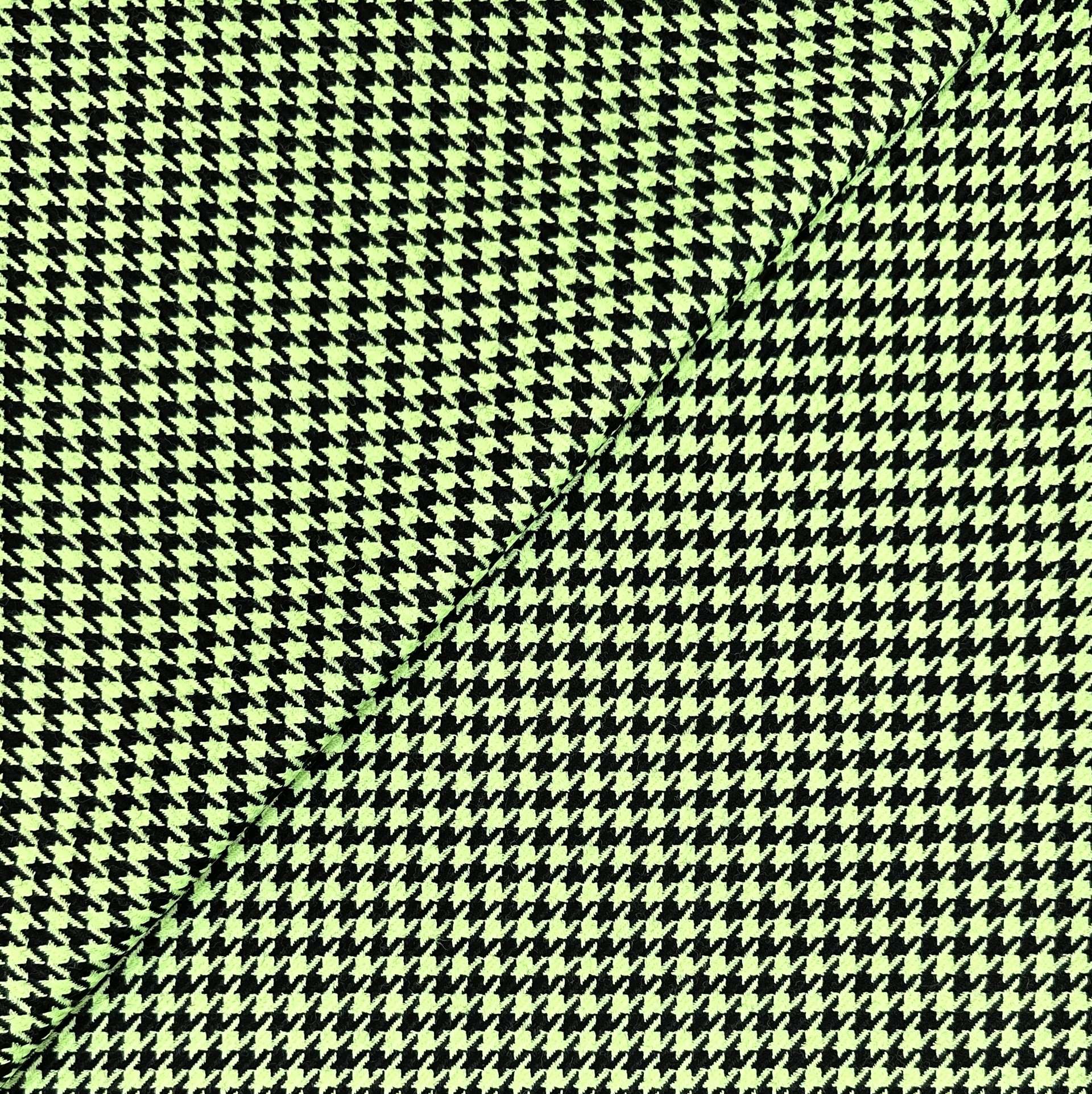 Italian Wool Houndstooth Suiting in Verde Nero