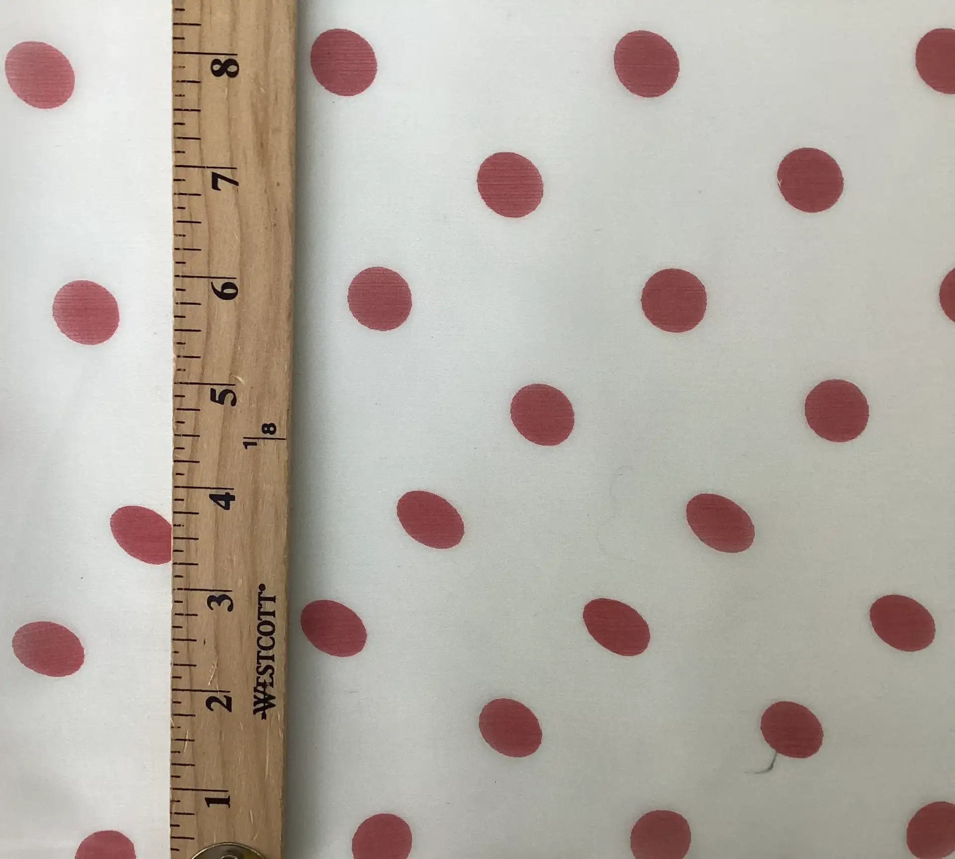 100% Pure Silk Chiffon Dots Printed In Red On White