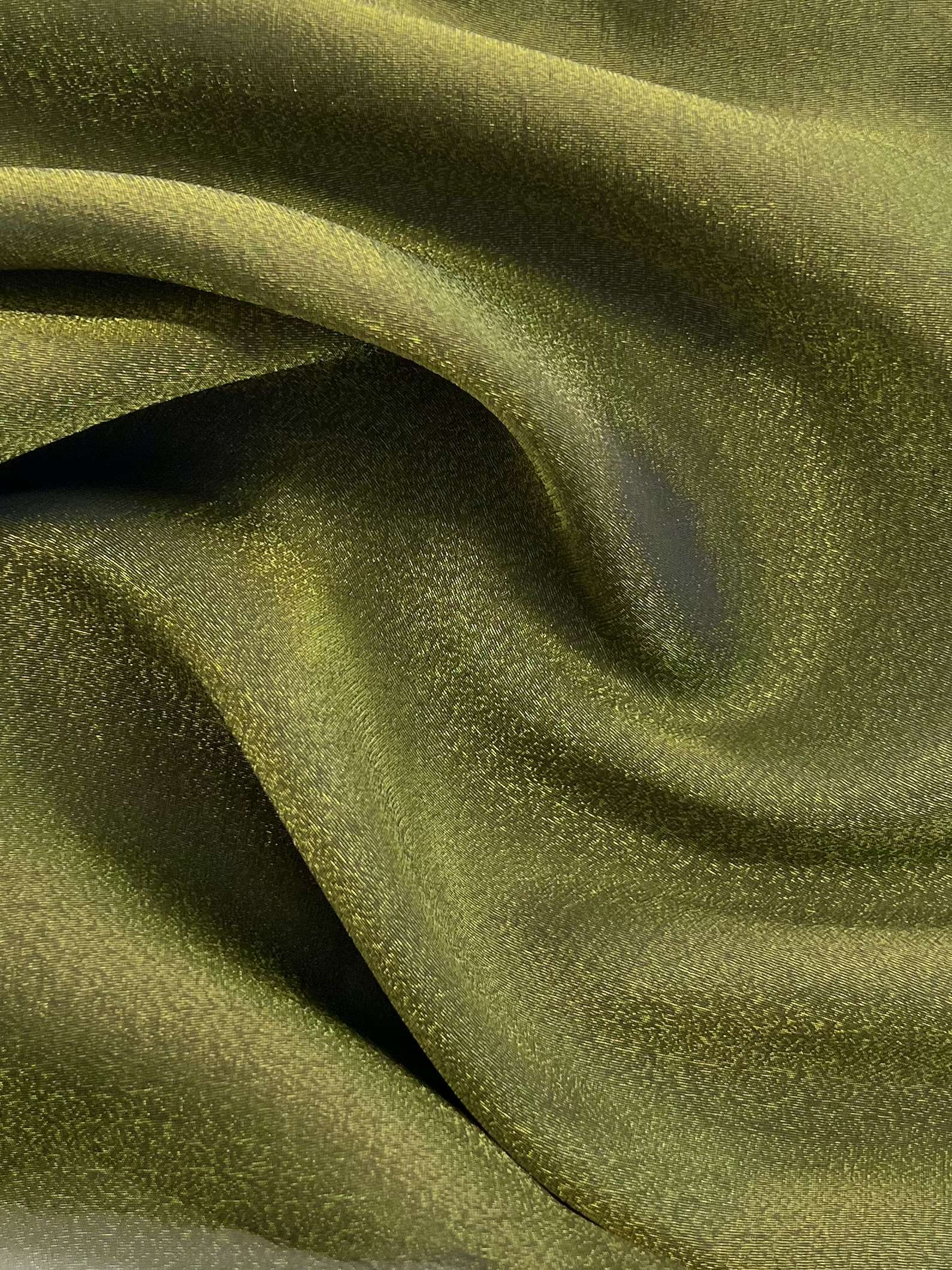 Iridescent Silk Polyester Chiffon in Beatle Green
