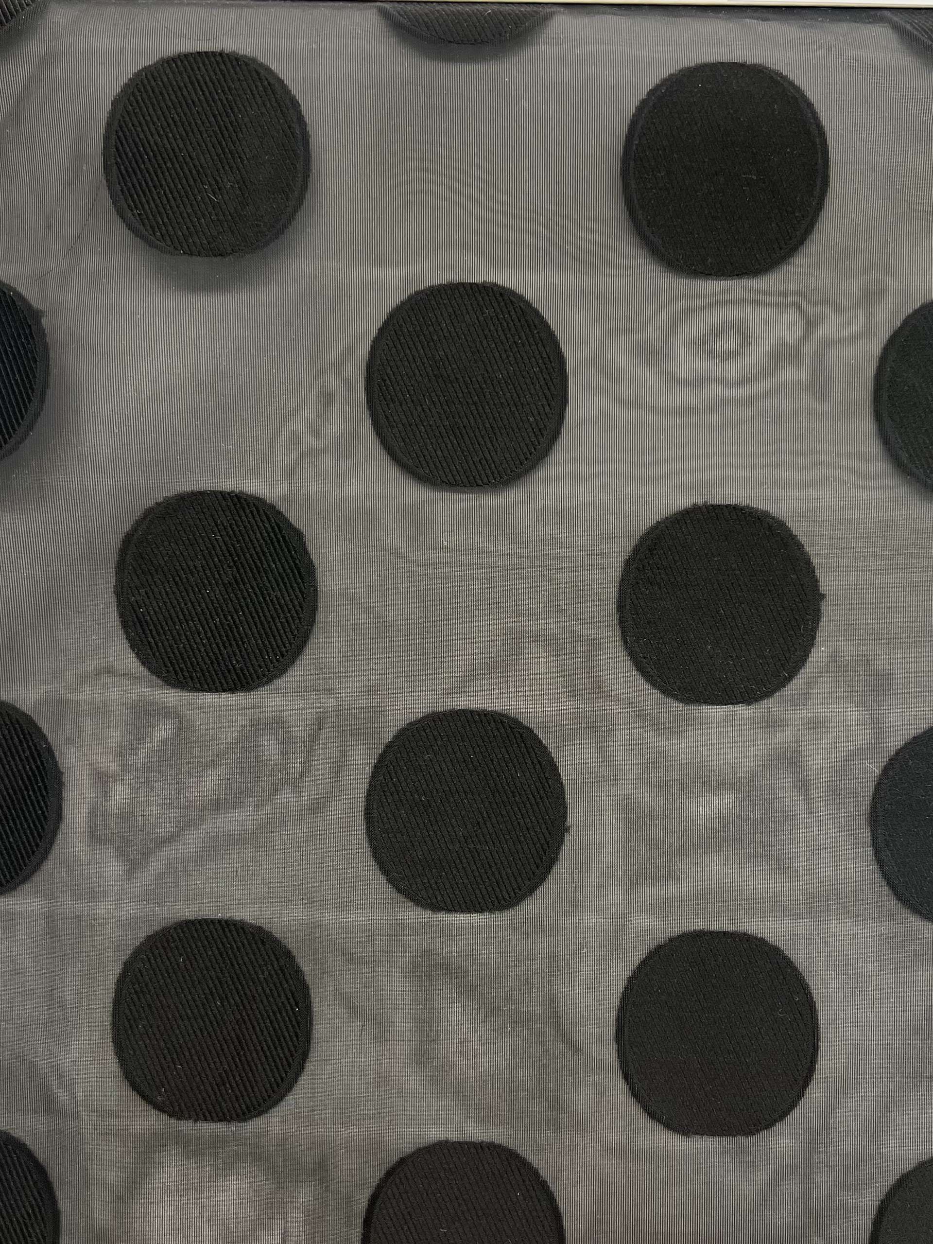 Poly Nylon Blend Polka Dot Organza Fil Coupe in Black