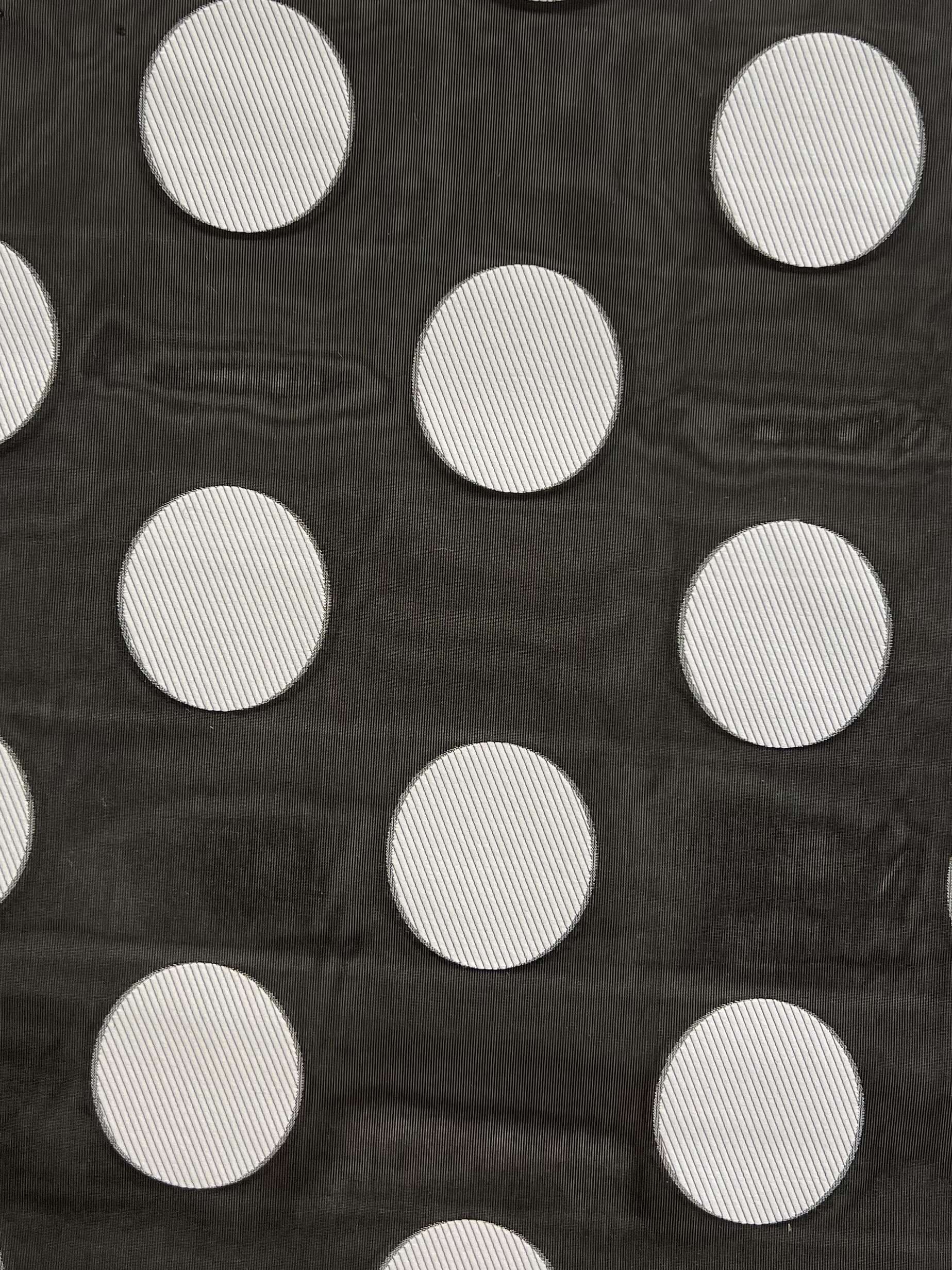 Poly Nylon Blend Polka Dot Organza Fil Coupe in White