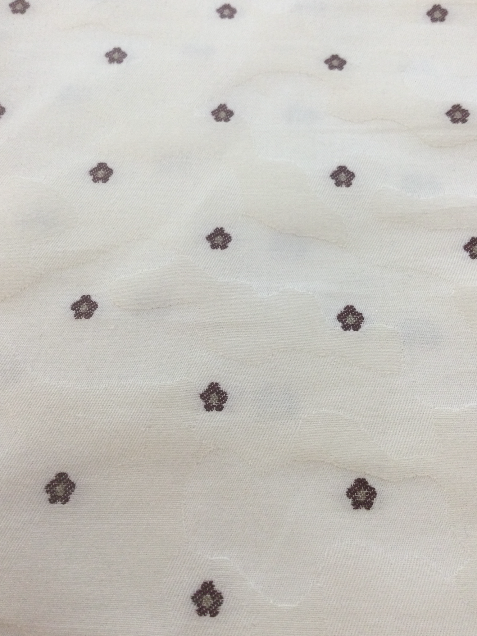 Embroidered Moire’ in Ivory 