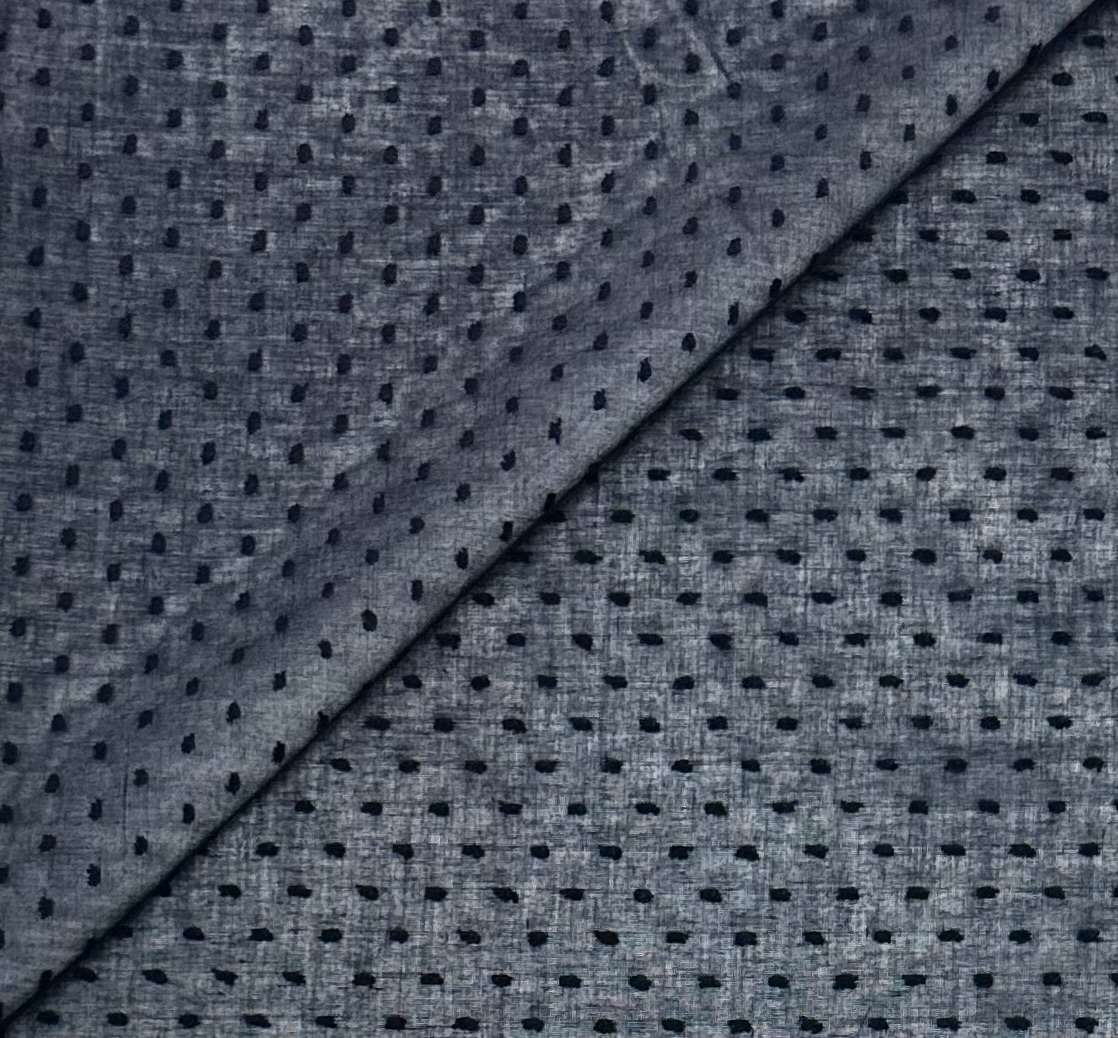 Swiss Cotton Dot Voile in Navy
