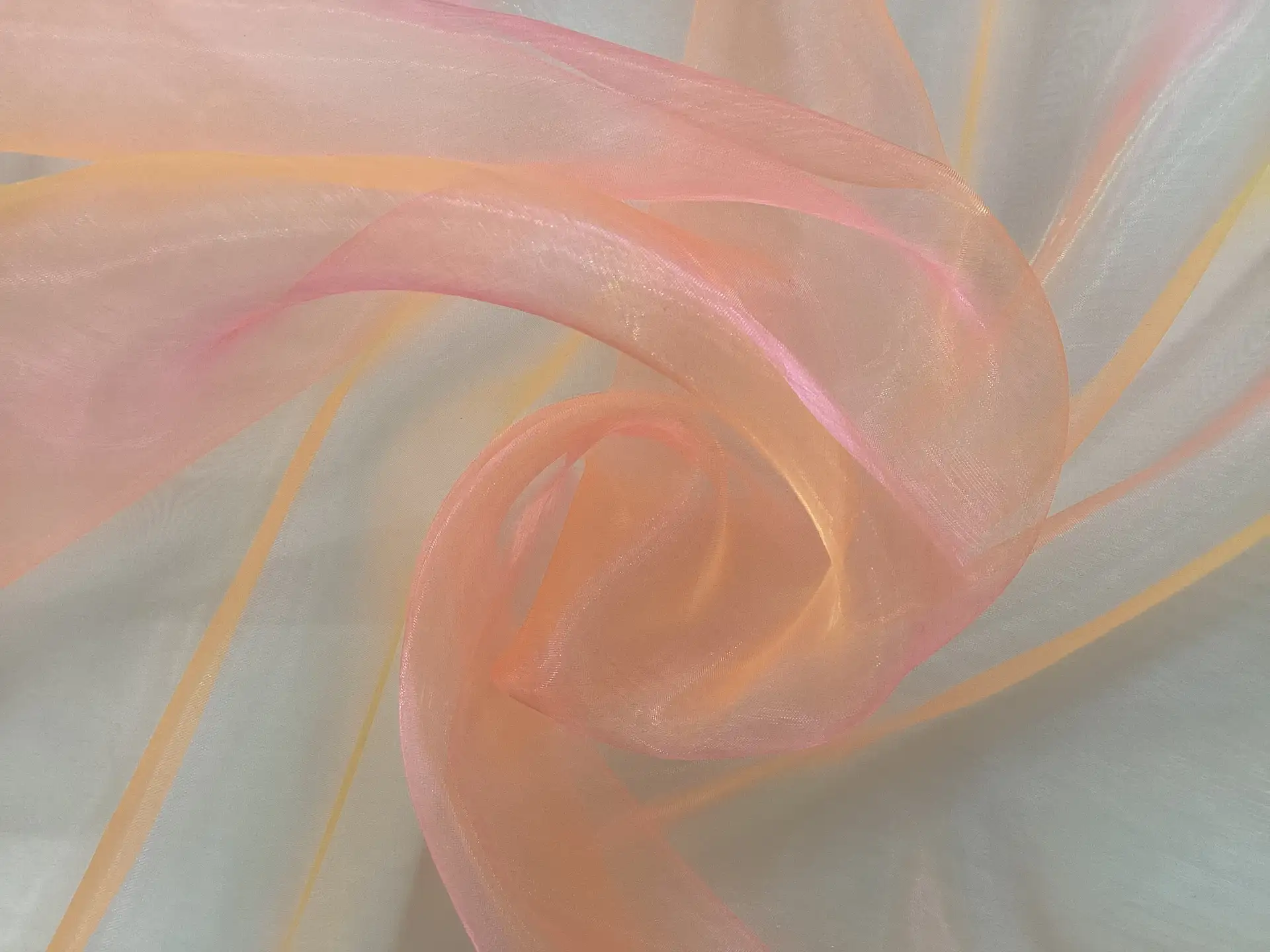 Extra Fine Iridescent Organza in Pink/Yellow