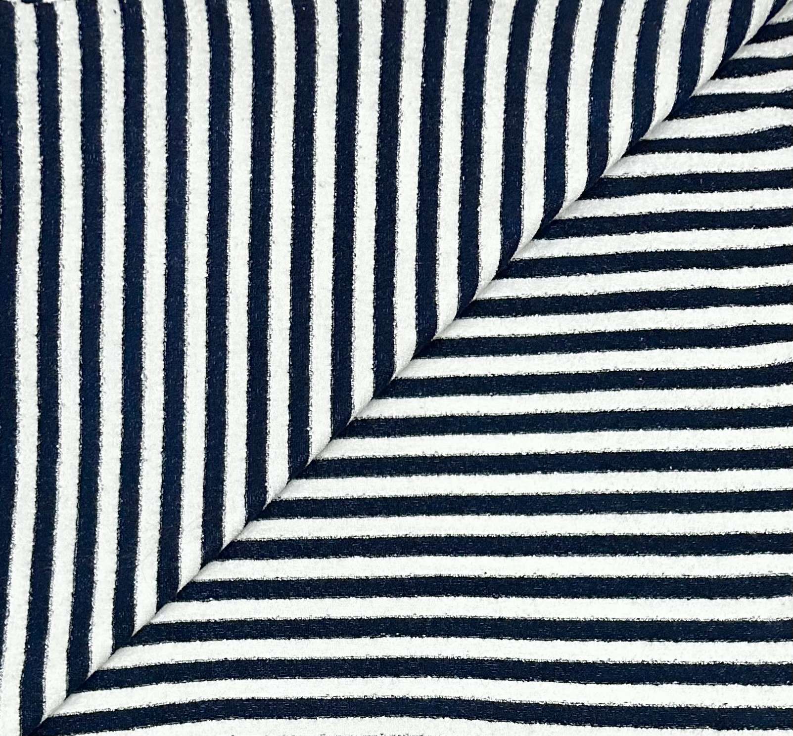 Cotton Knit Terry Stripe in Dark Navy