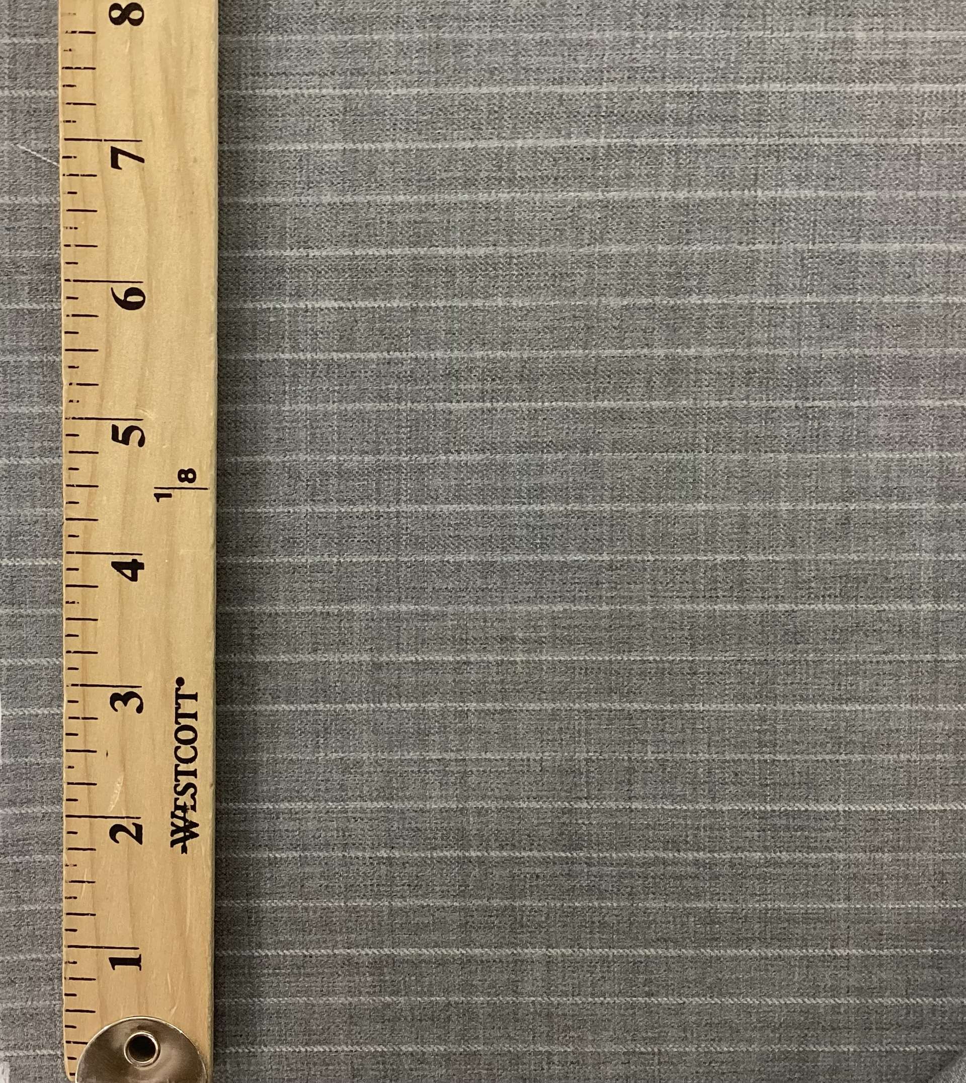 Made in England 100% Wool Super 120's Pinstripe In Medium Grey 