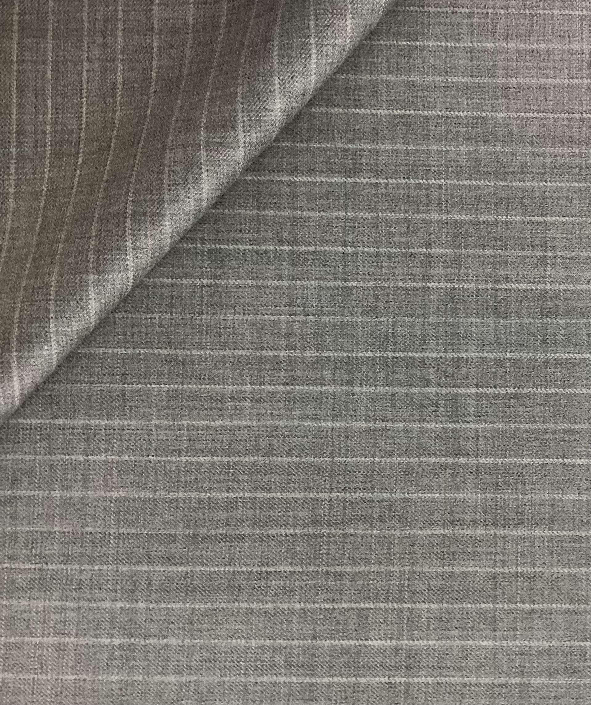 Made in England 100% Wool Super 120's Pinstripe In Medium Grey 