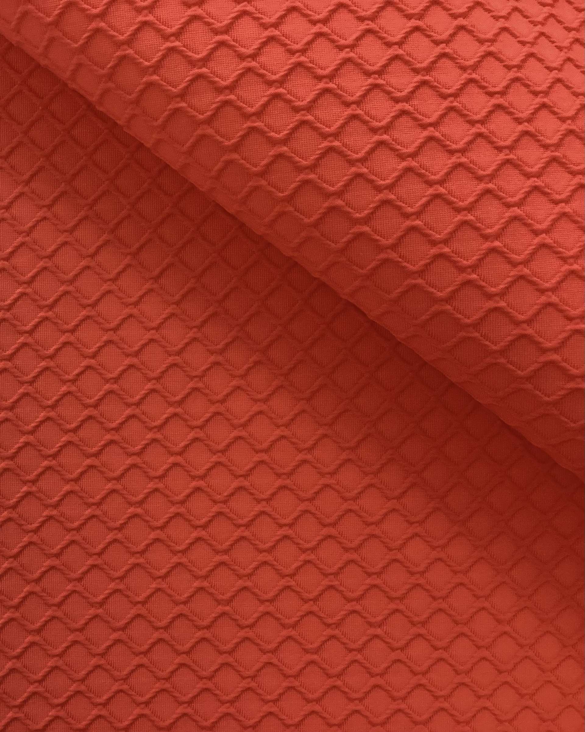 Italian Cotton and Acetate Brocade in Vermillion