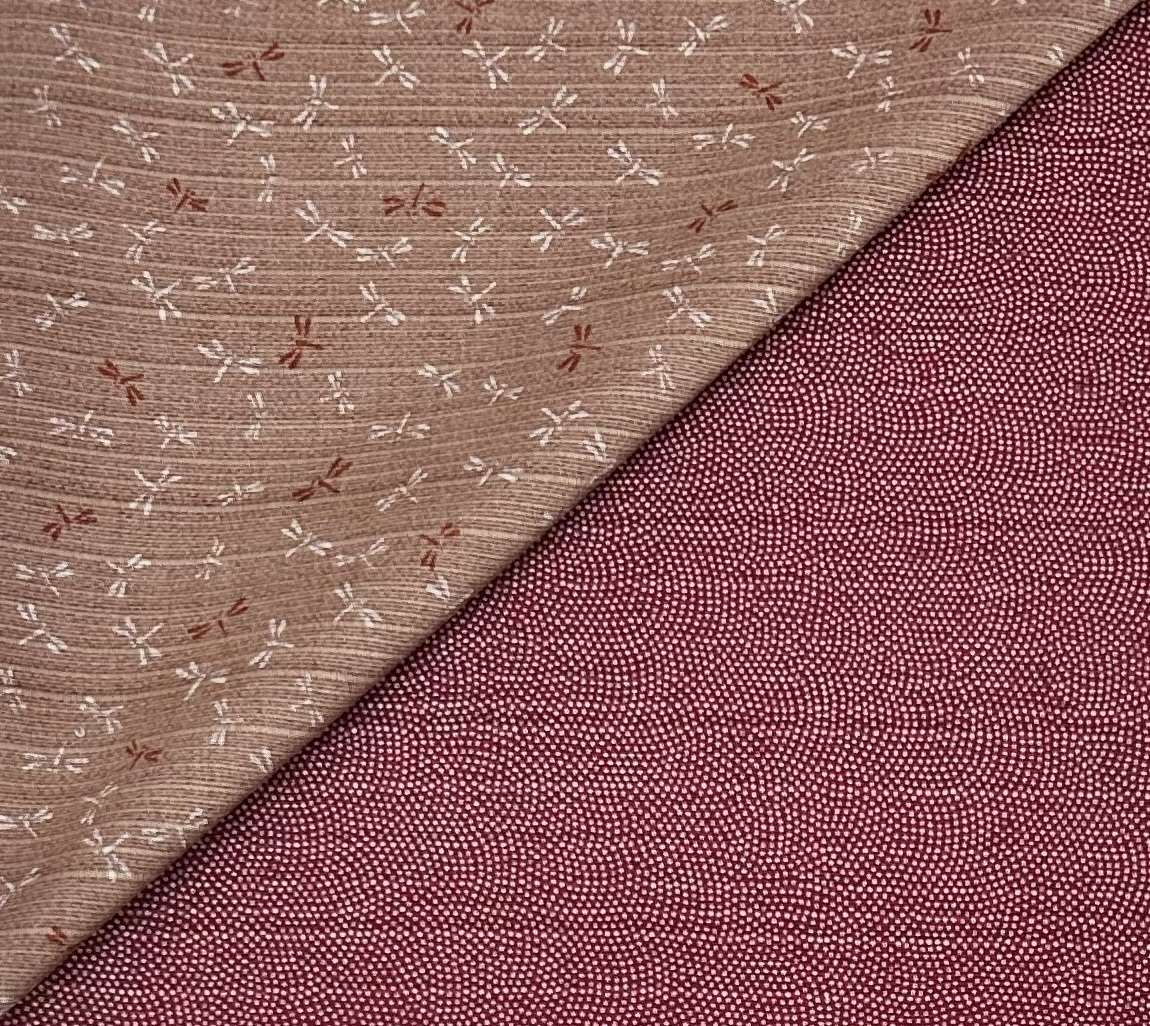 Japanese Cotton Doubleface Print in Dusty Rose Red