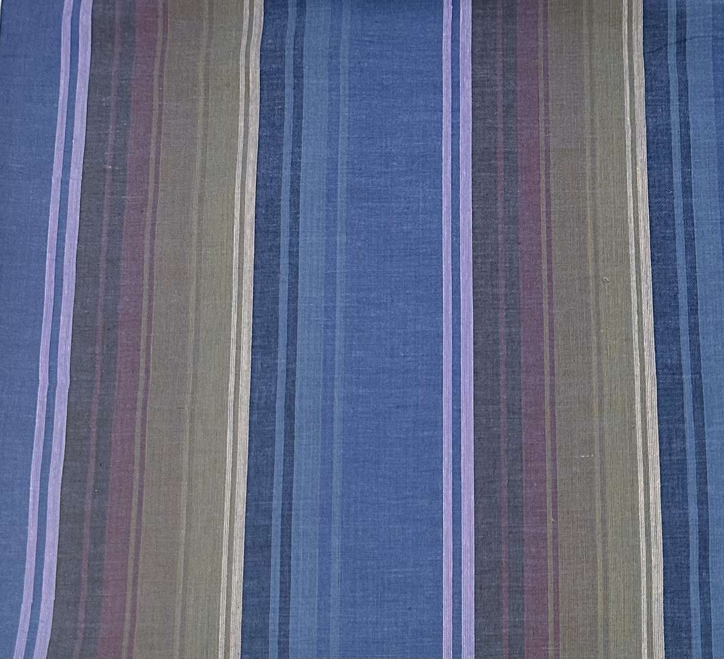 Woven Cotton Voile Multi Stripe in Denim