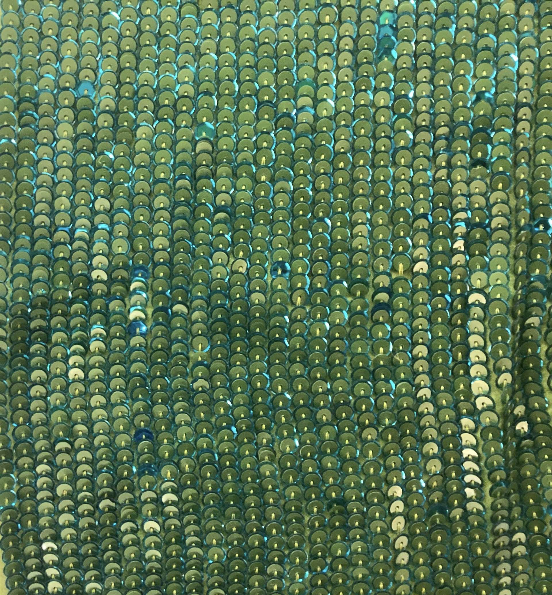 Fish Scale Double Sided Sequins on Silk Chiffon in Peacock