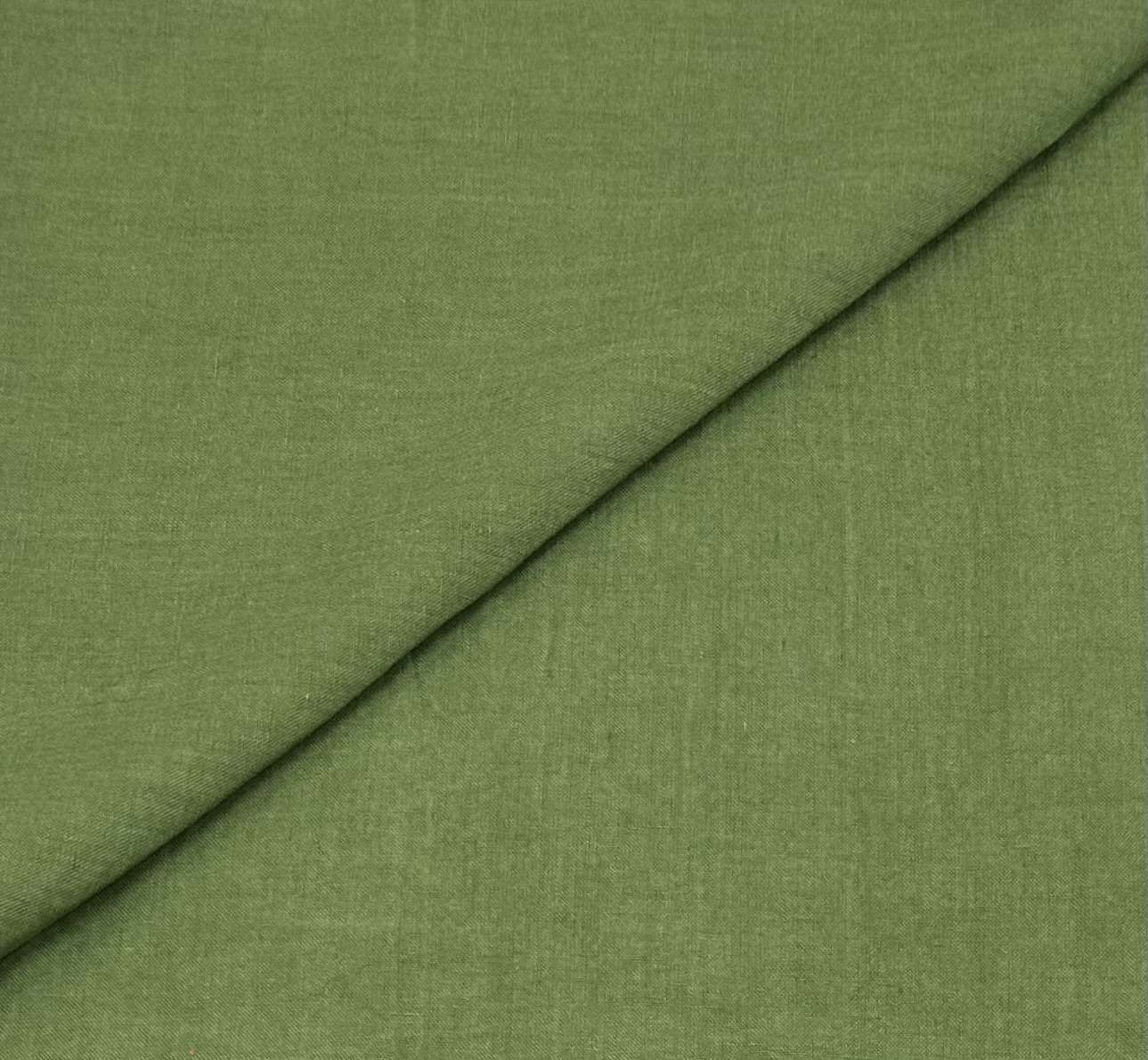 Belgian Stonewashed Linen In Fern Green