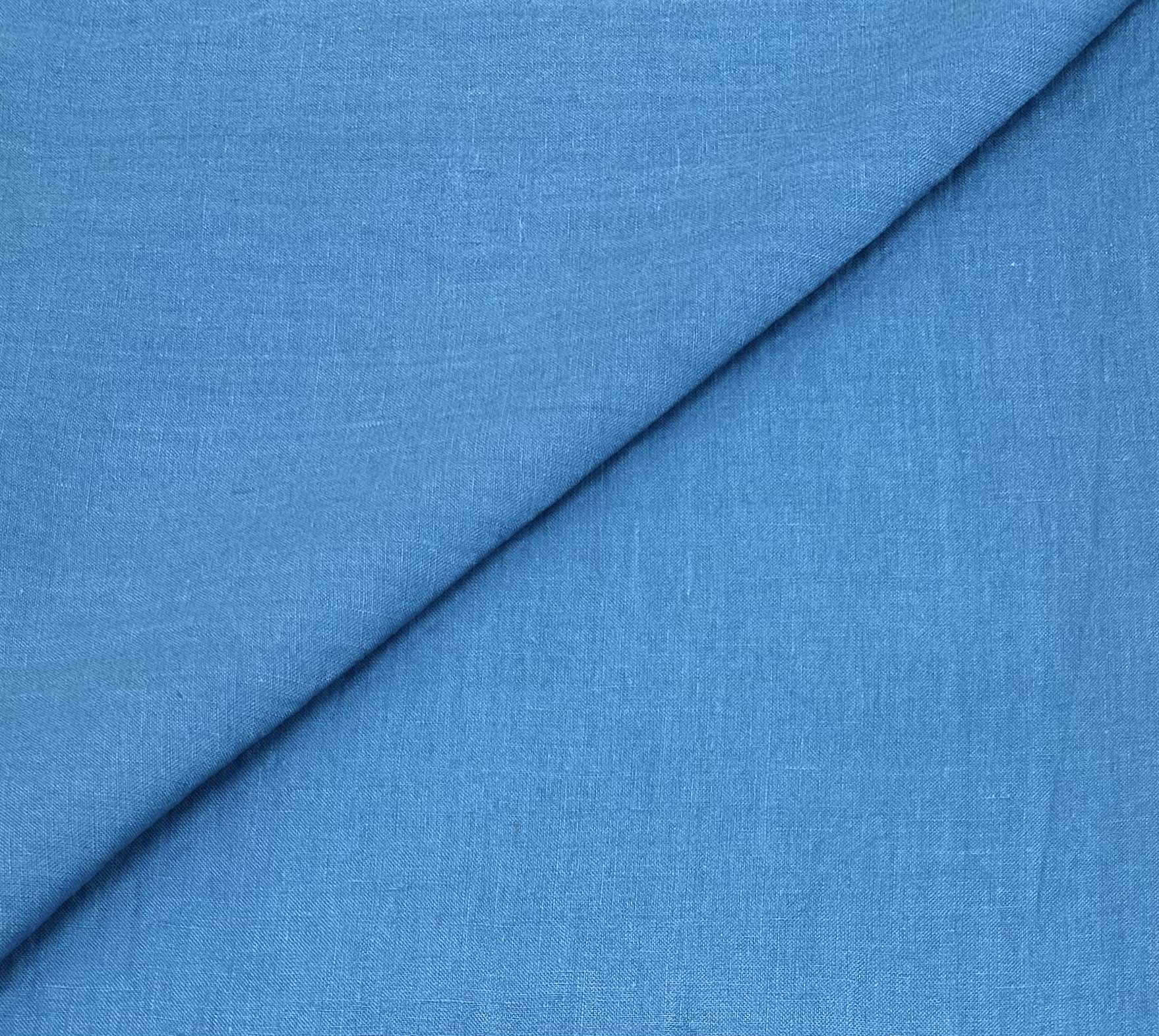 Belgian Stonewashed Linen In Cerulean Blue