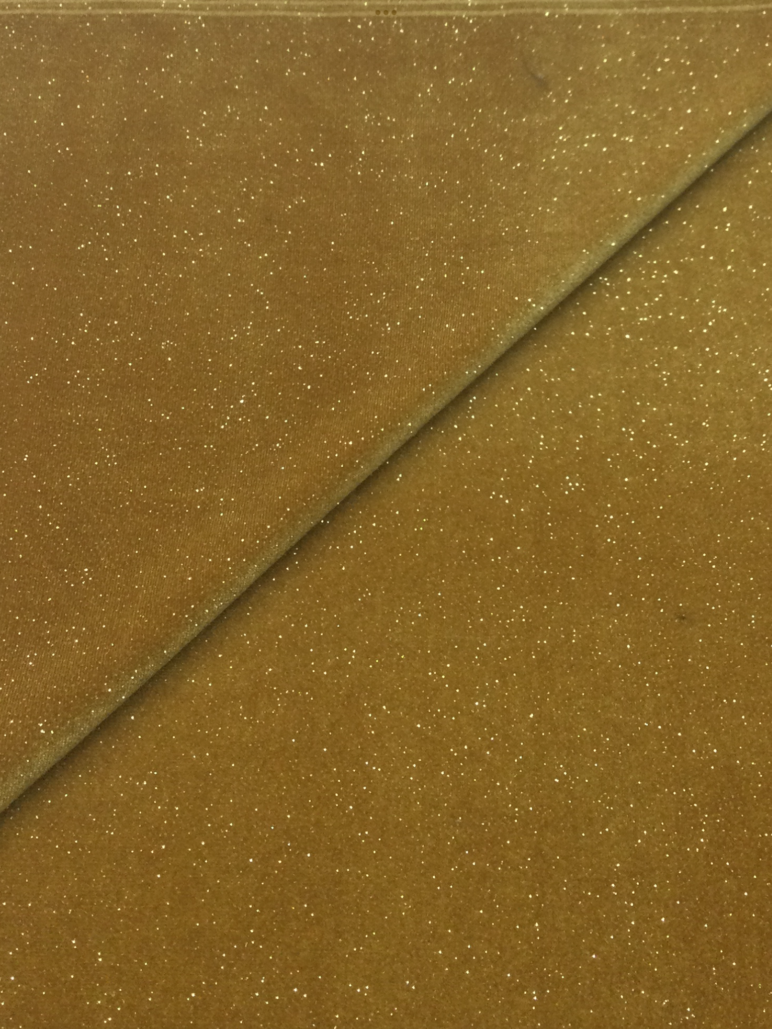 Polyester and Lycra Blend Stretch Glitter Velvet in Gold