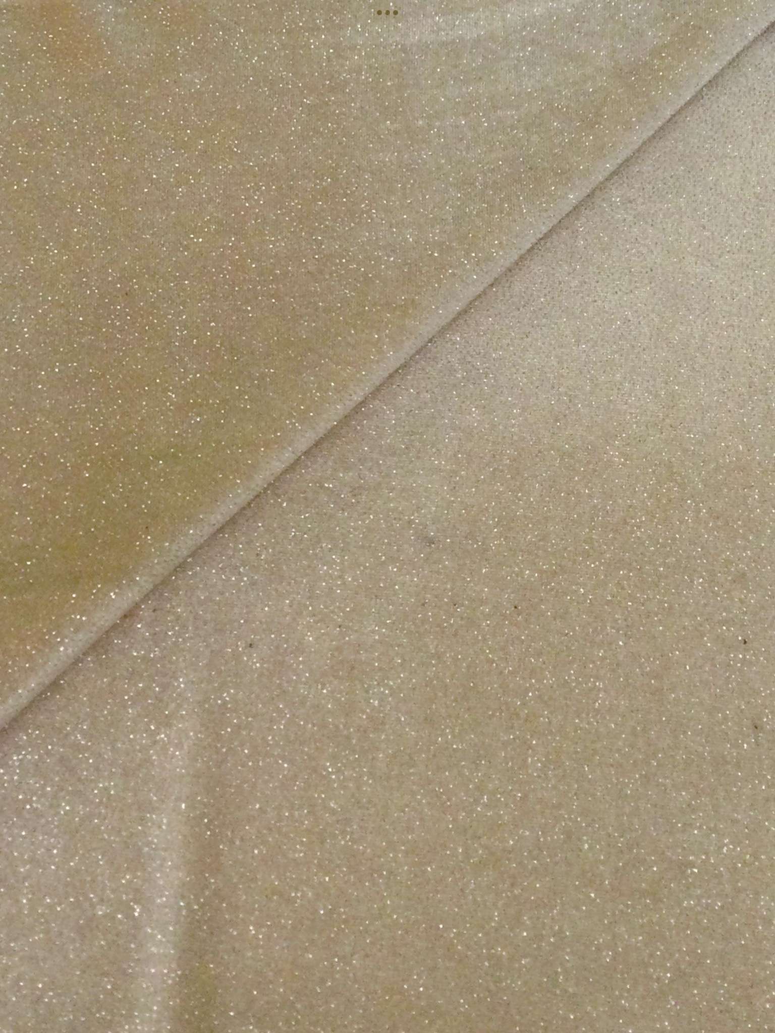 Polyester and Lycra Blend Stretch Glitter Velvet in Beige