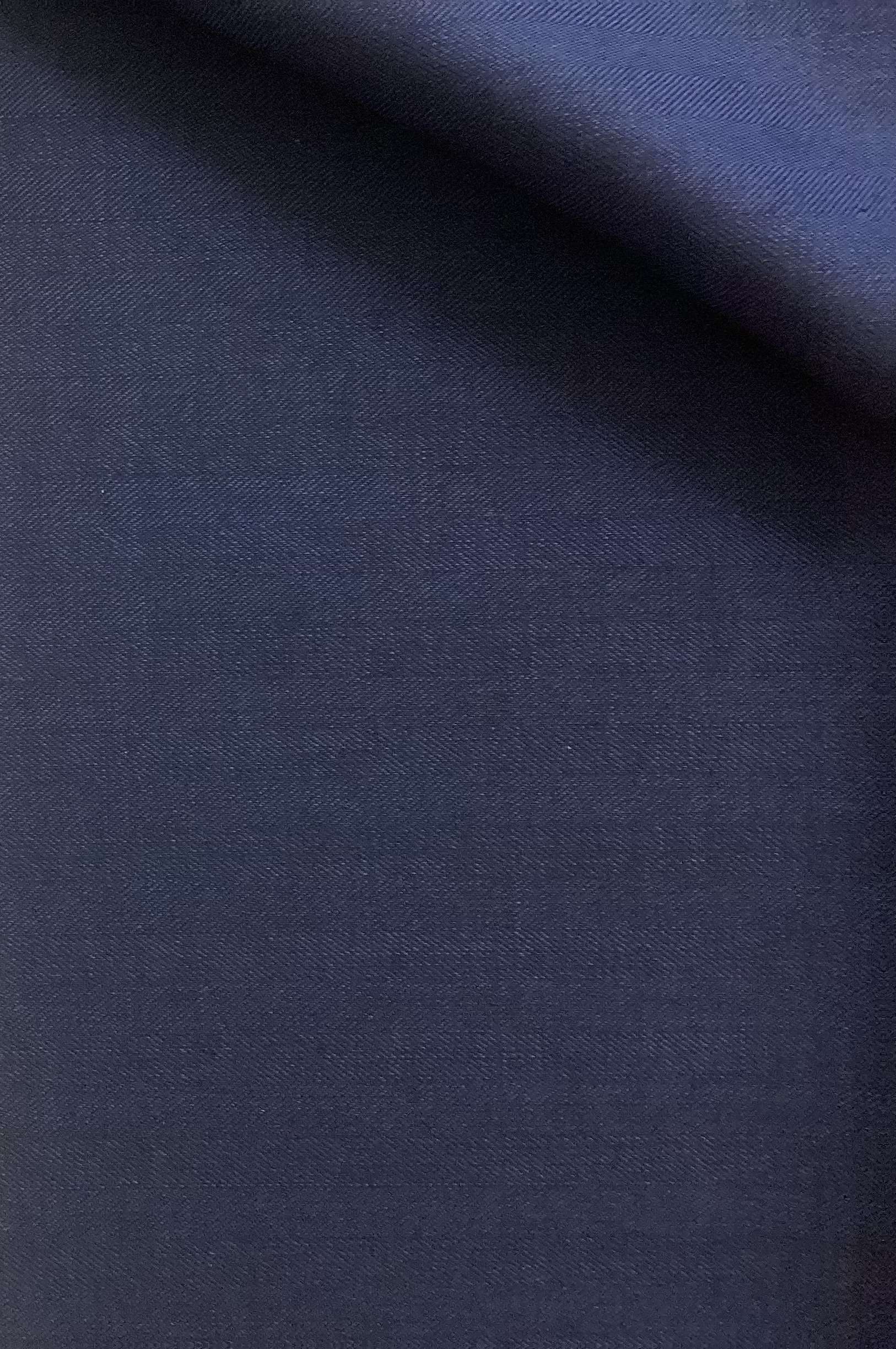 Made in Italy Guabello 100% Wool Herringbone In Night Sky