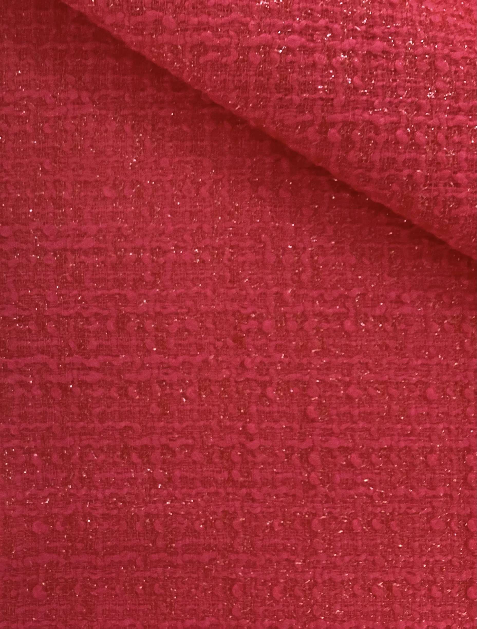 Italian Wool Nylon Lurex Tweed in Cyclamen