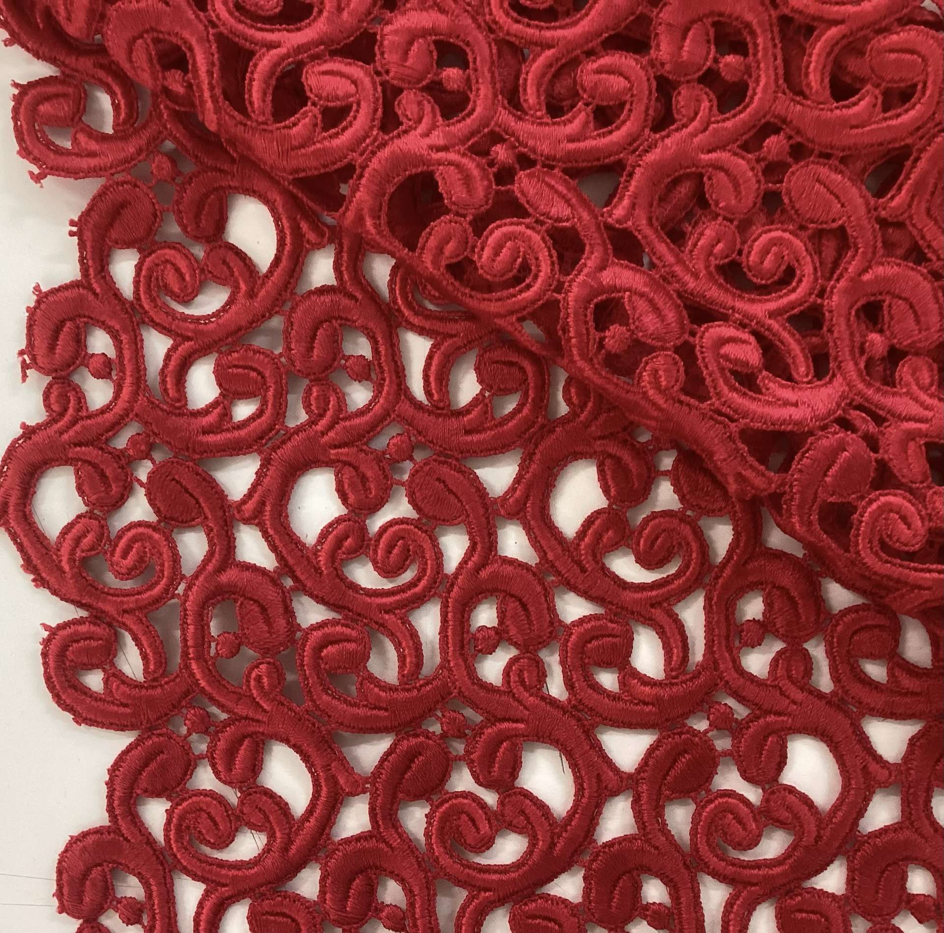Guipure Lace In Red