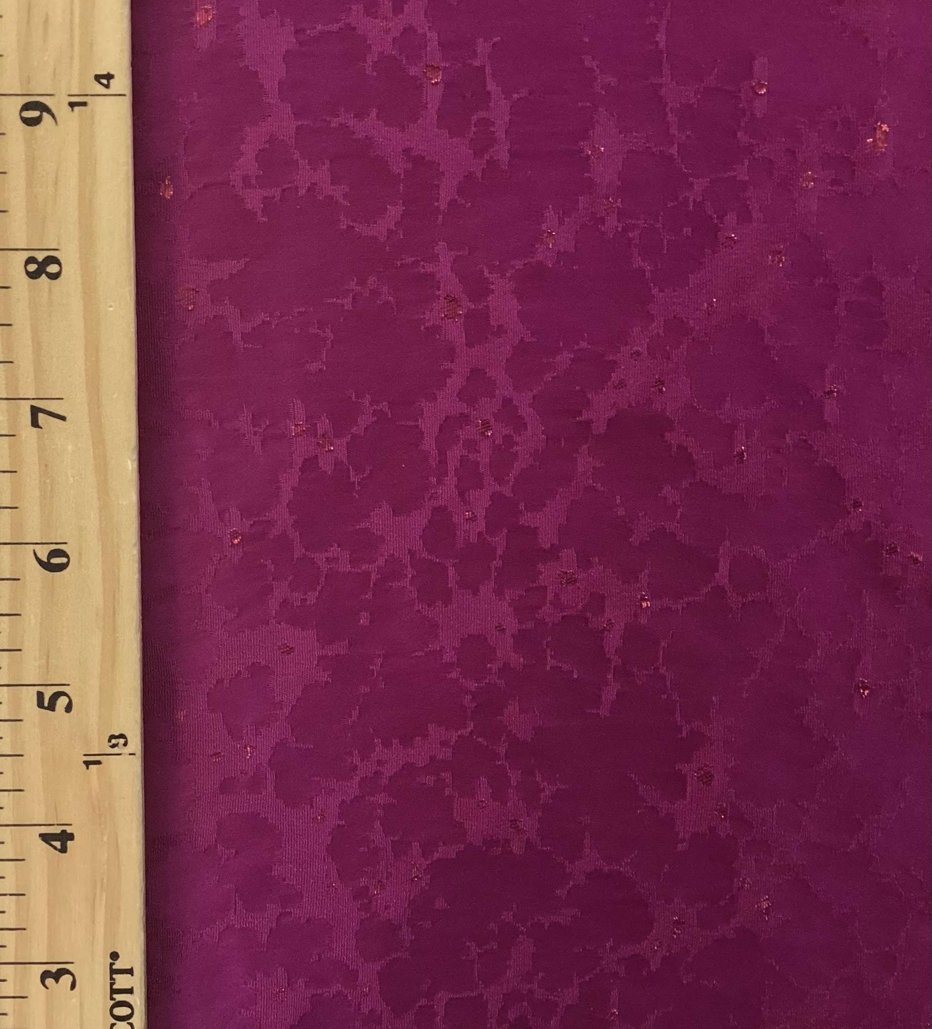 Alabaster Metallic Clipped Jacquard in Magenta
