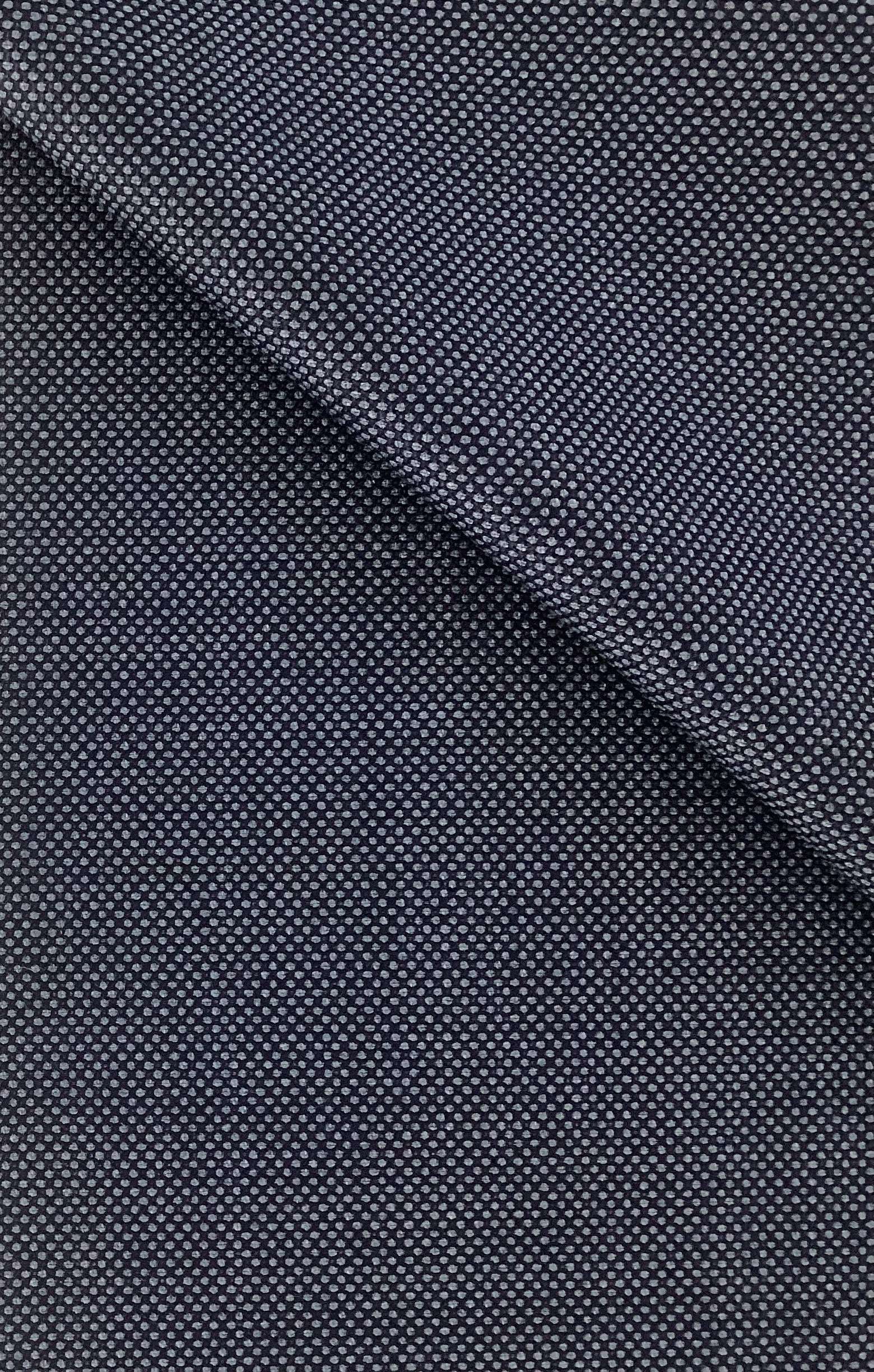 Italian Loro Piana 100% Saxxon Wool Birdseye In Navy