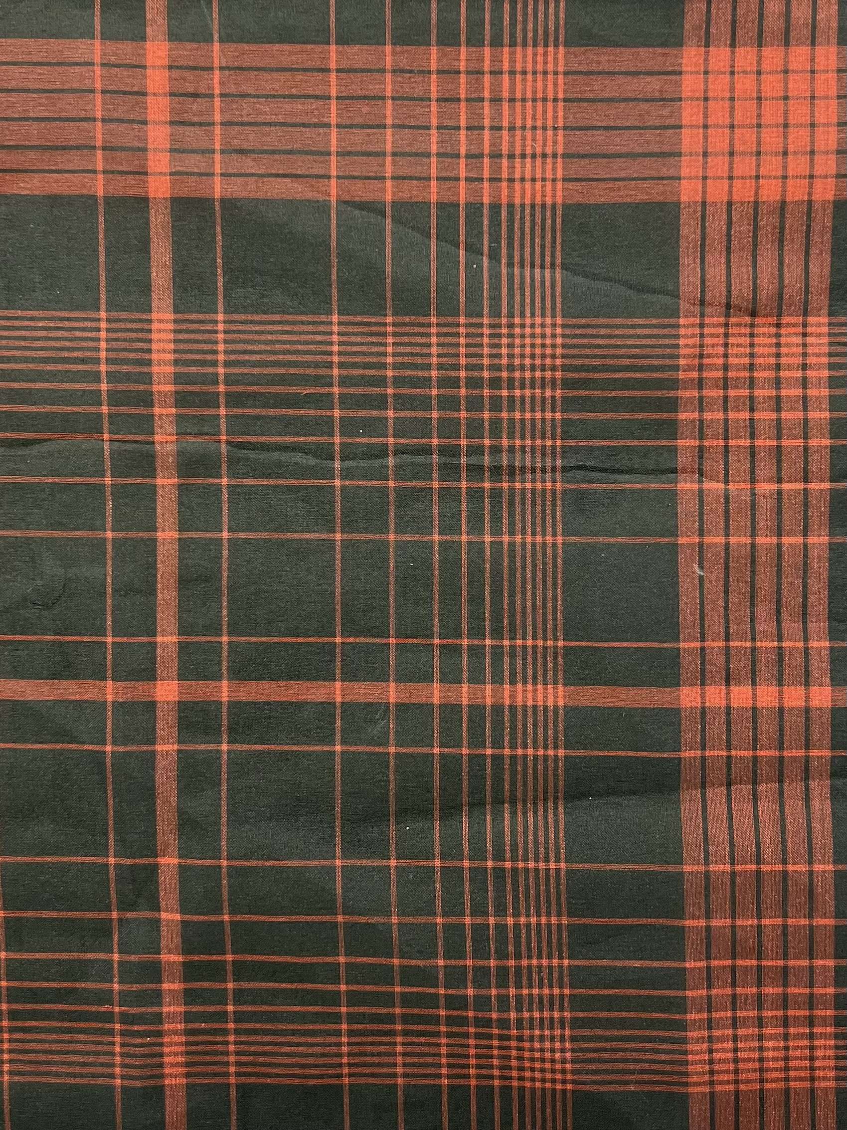 Vintage Silk Organza Woven Plaid