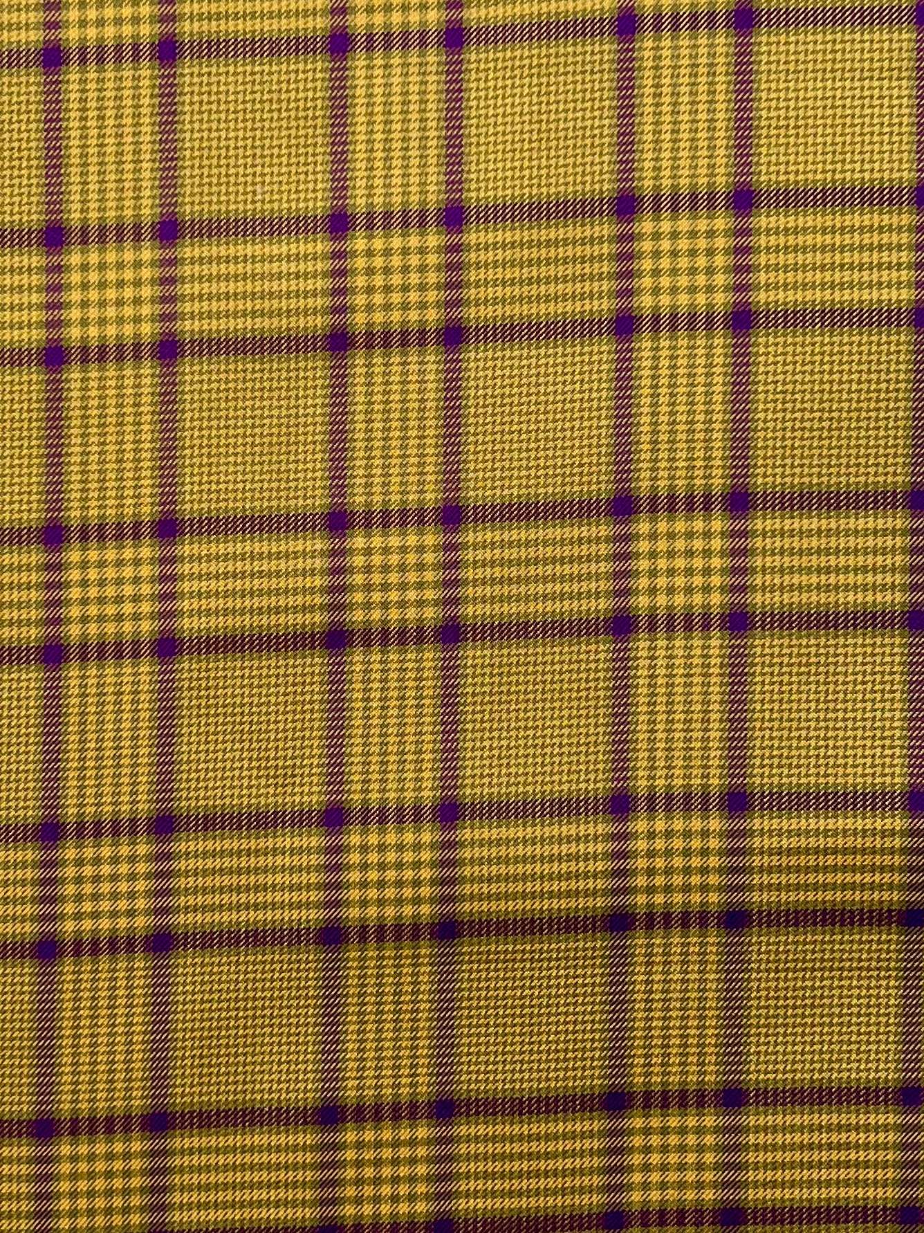 Vintage Italian Woven Silk Plaid in Mustard